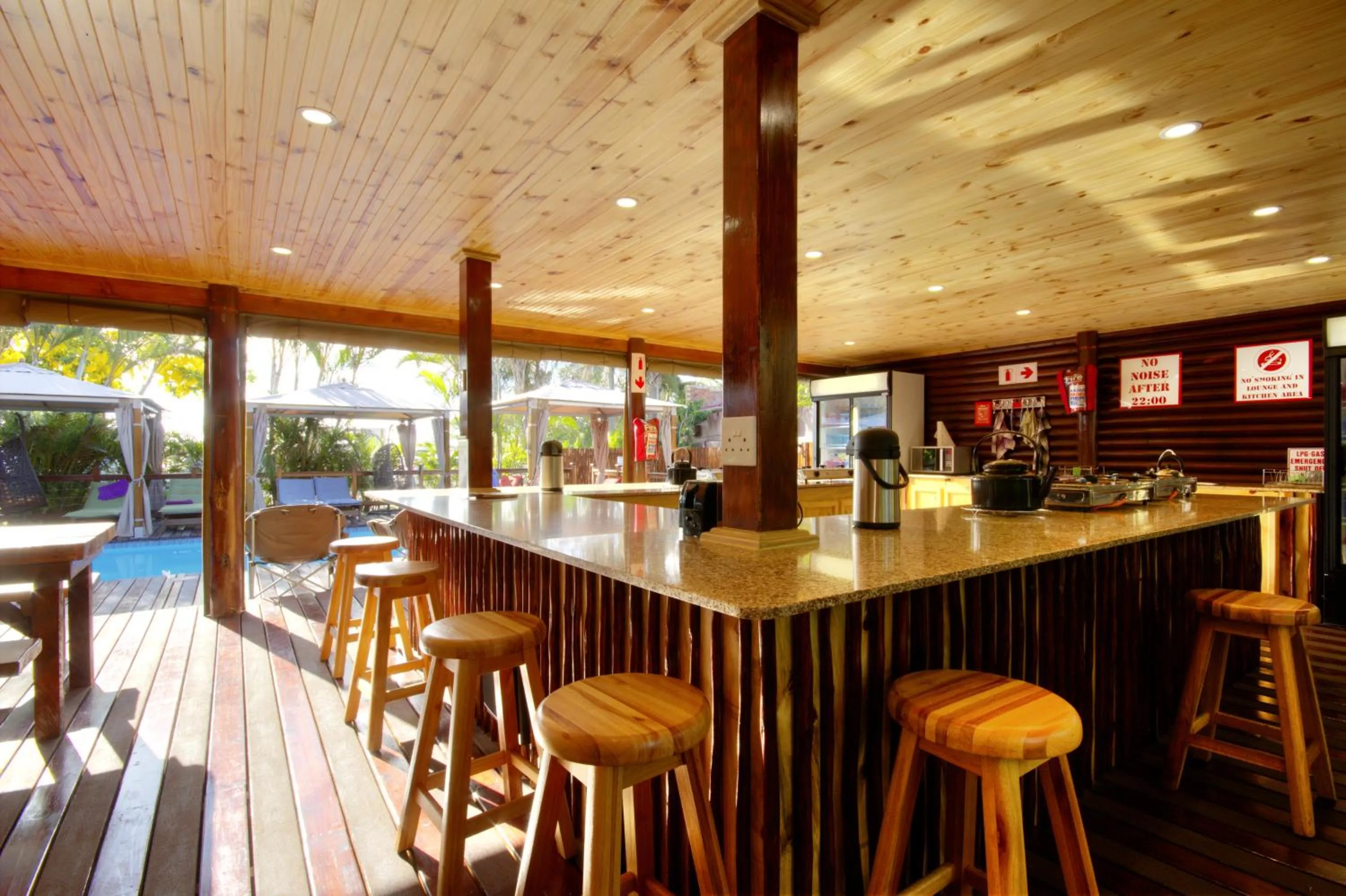 Communal kitchen in The Tree Top Village Urban Glamping