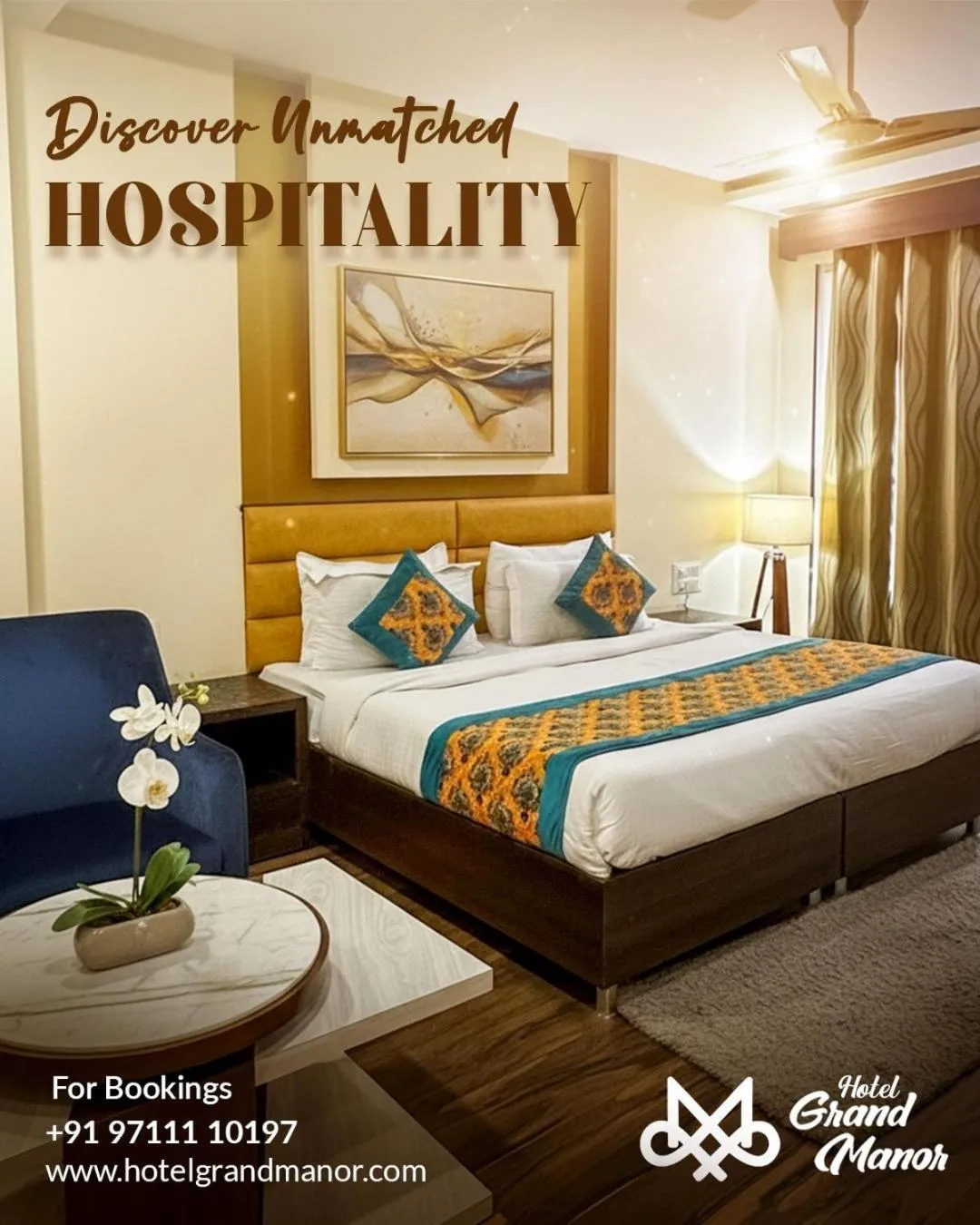 Bed in Hotel Grand Manor