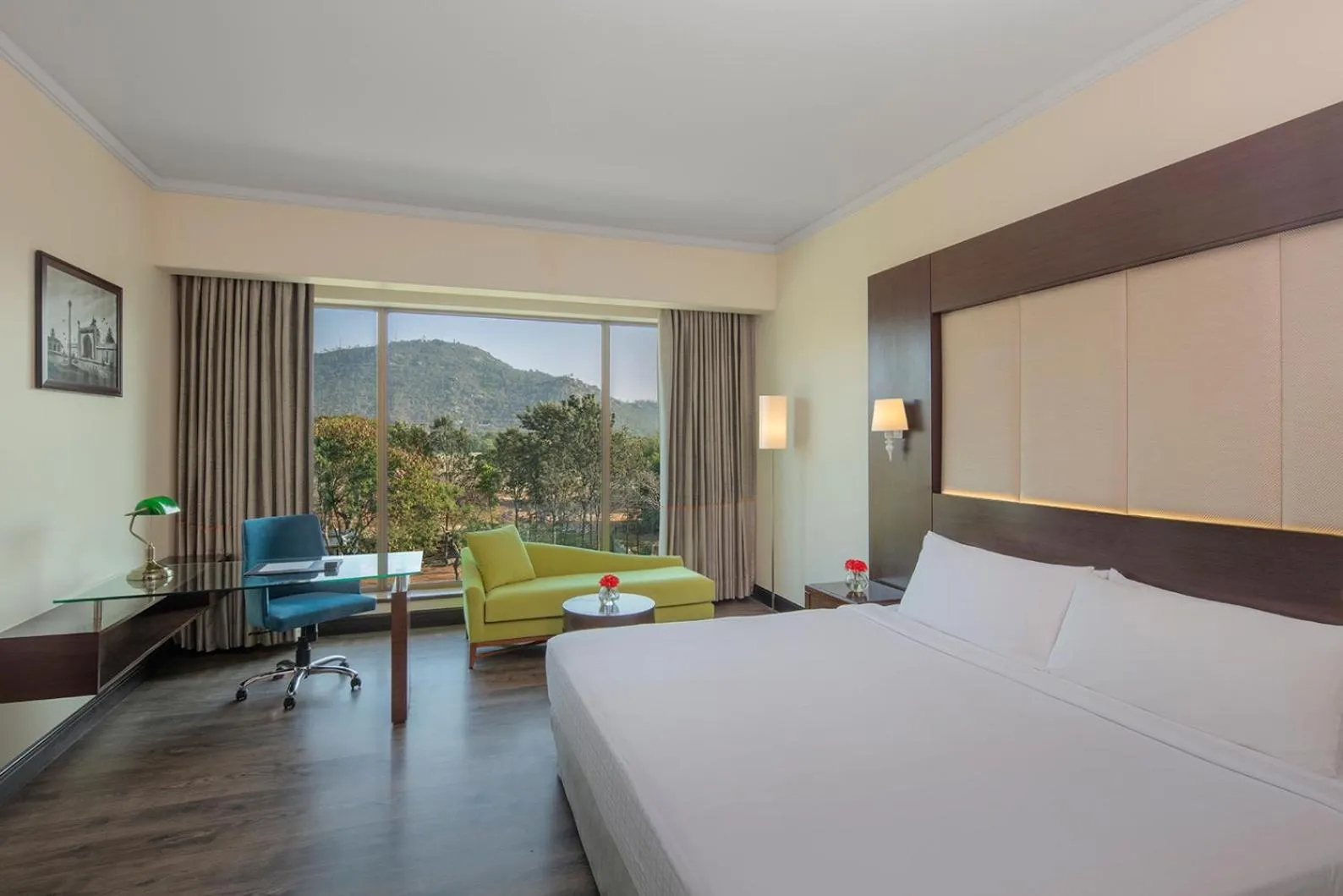 View (from property/room), Bed in Radisson Blu Plaza Hotel Mysore