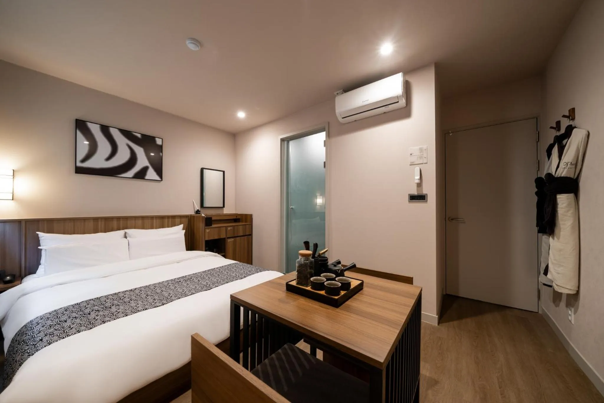 Bed in Aank Ryokan Hotel Paju