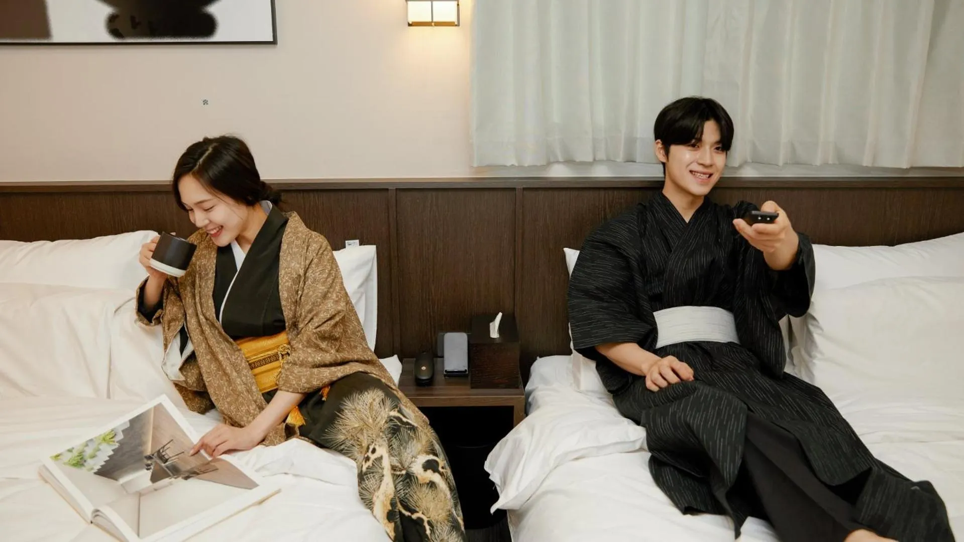 Bed in Aank Ryokan Hotel Paju