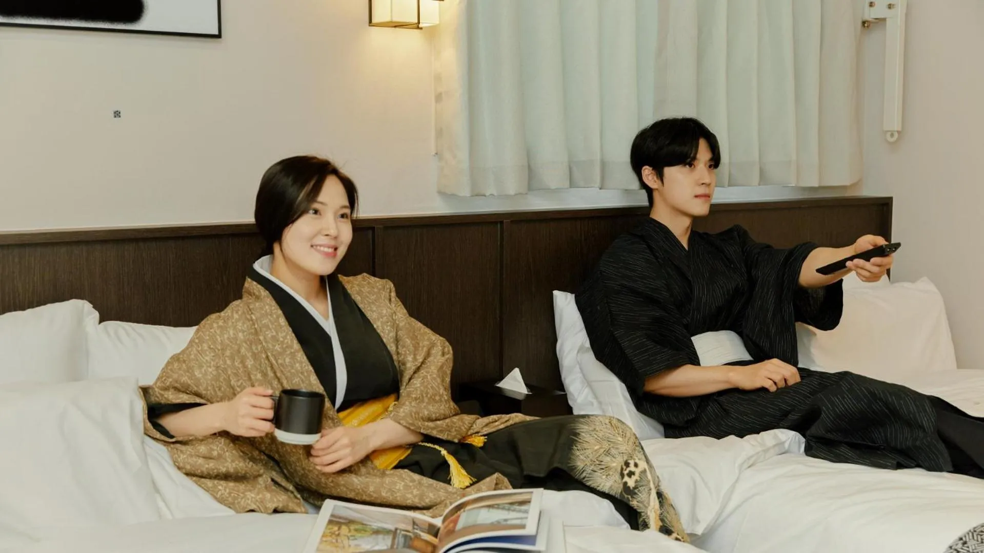 Bed in Aank Ryokan Hotel Paju