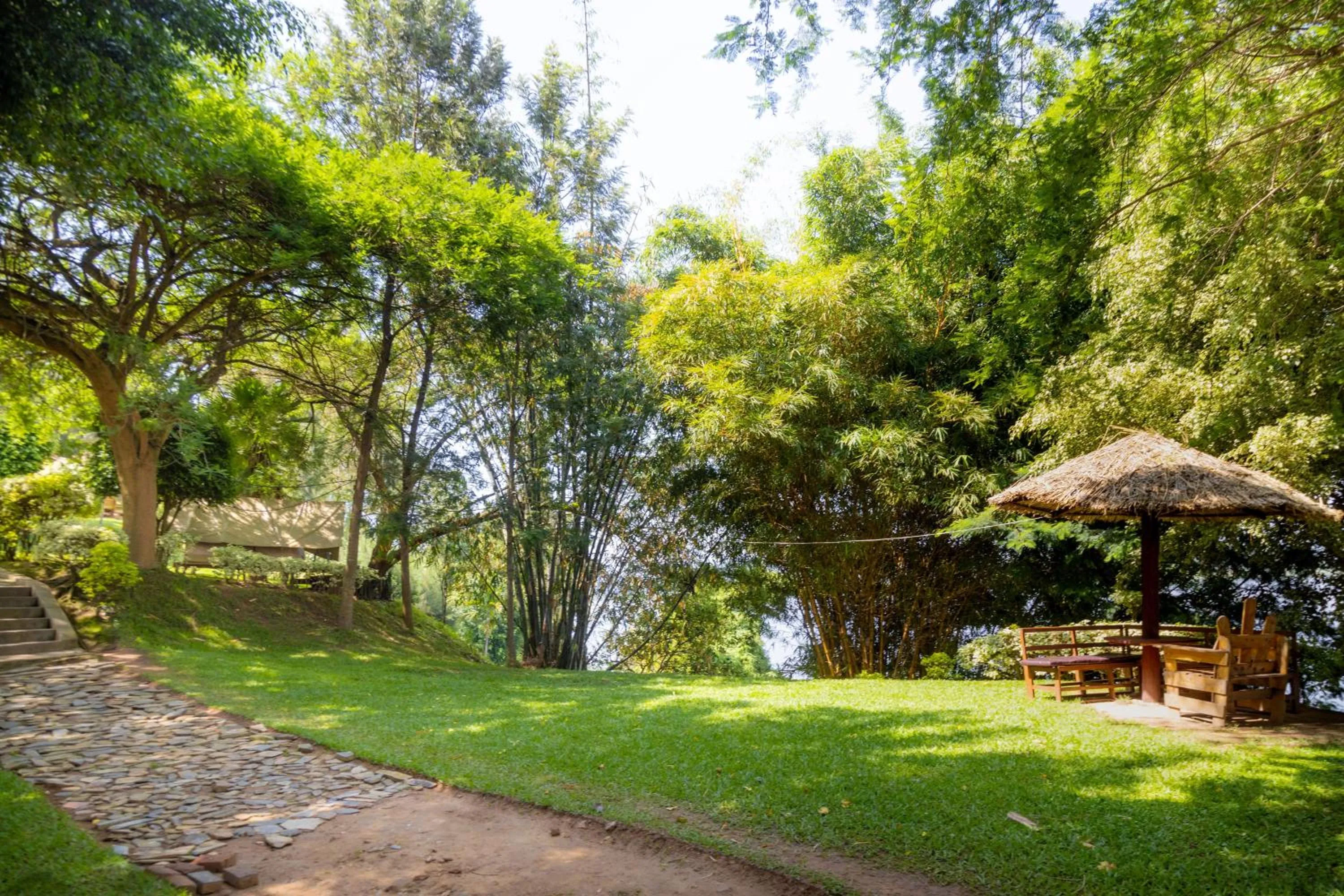 Garden view in Ruhondo Beach Resort