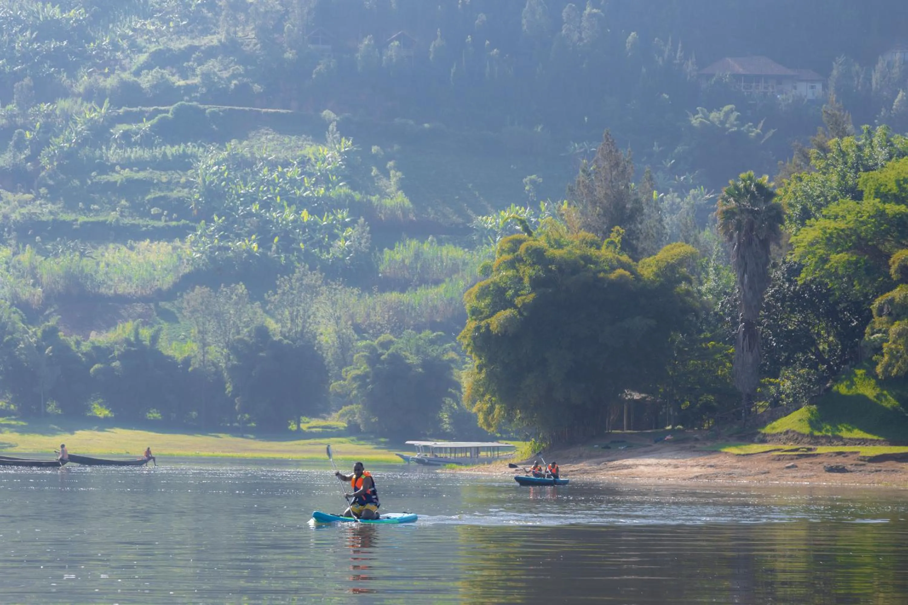People in Ruhondo Beach Resort