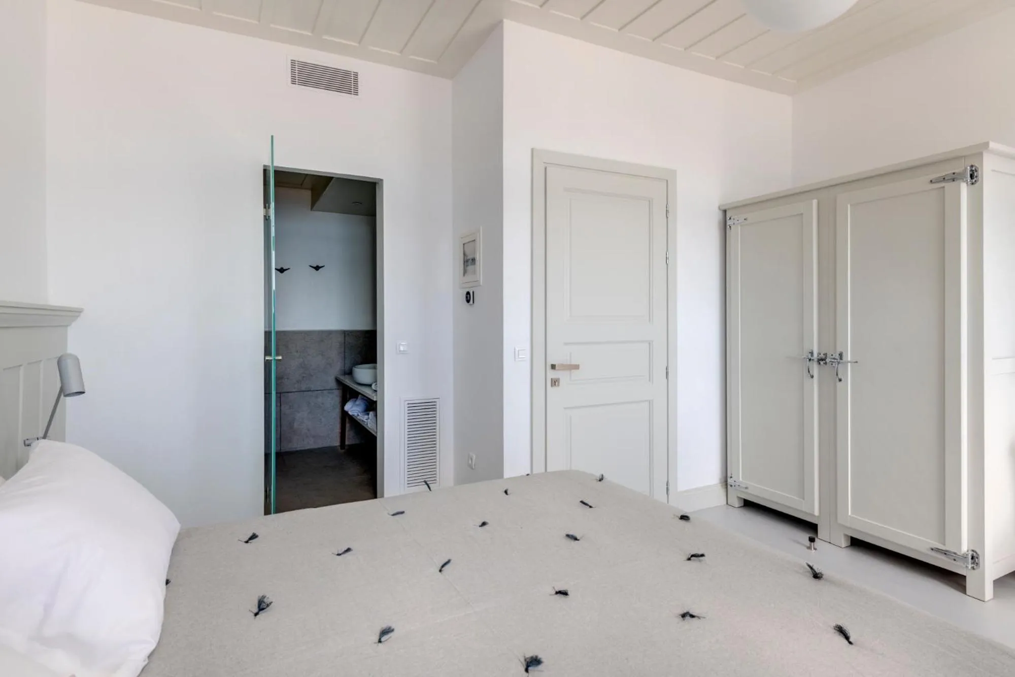 Photo of the whole room, Bed in Skylight