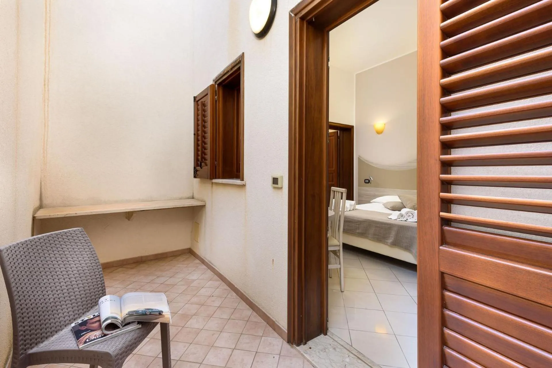 Bed in La Conchiglia sul mare Hotel
