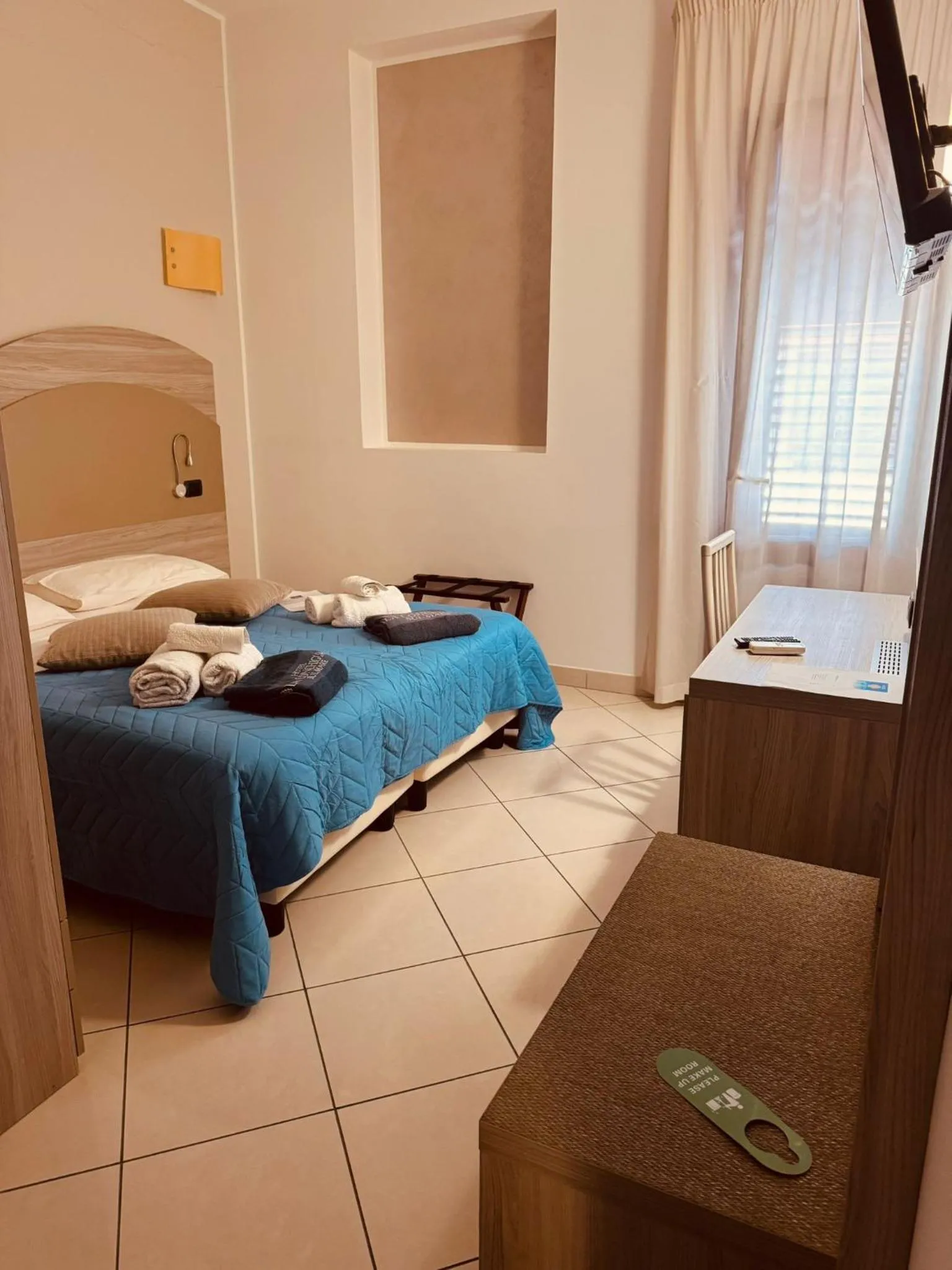 Bed in La Conchiglia sul mare Hotel
