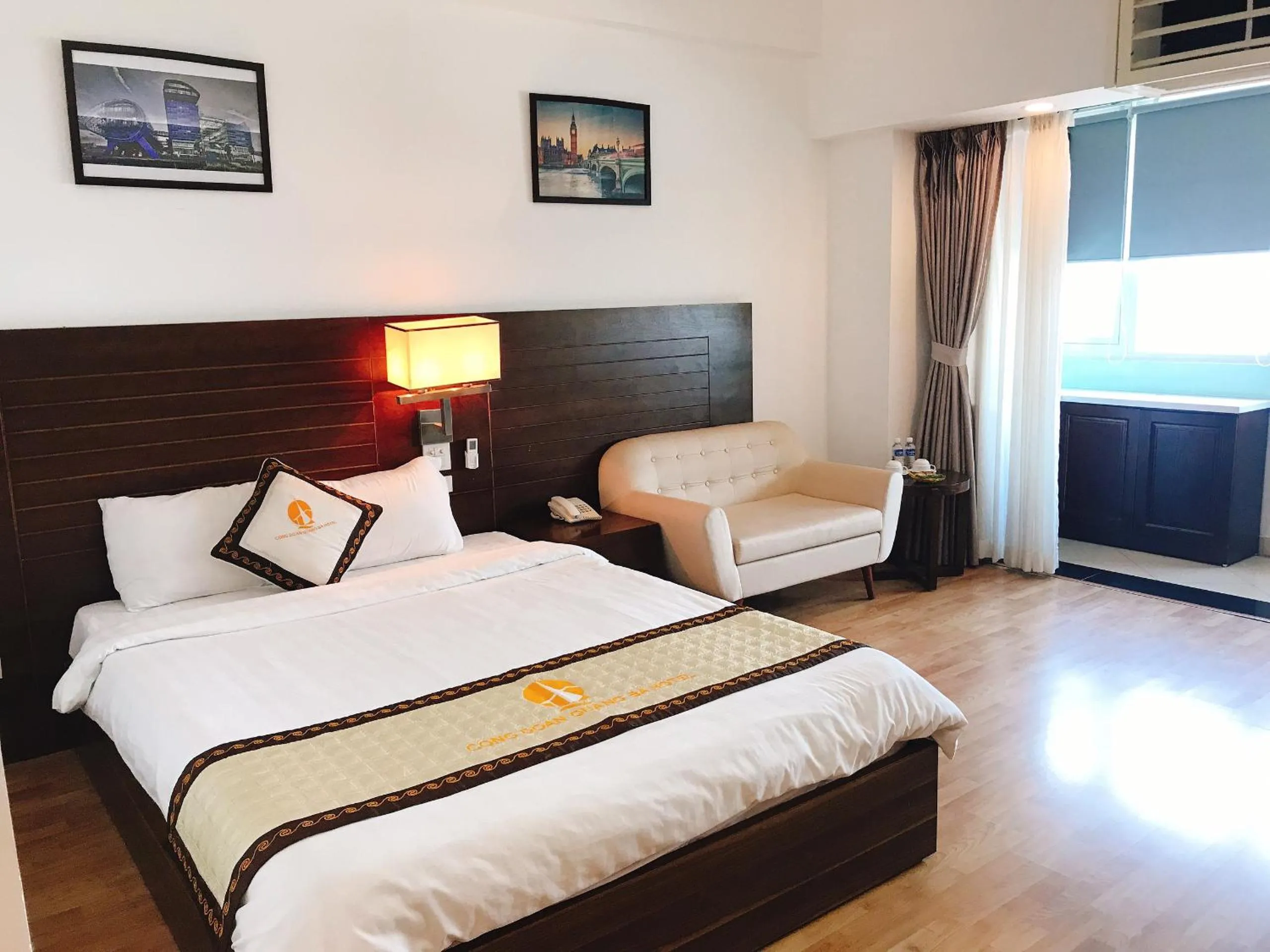 Bed in Khách sạn Công Đoàn Quảng Bá