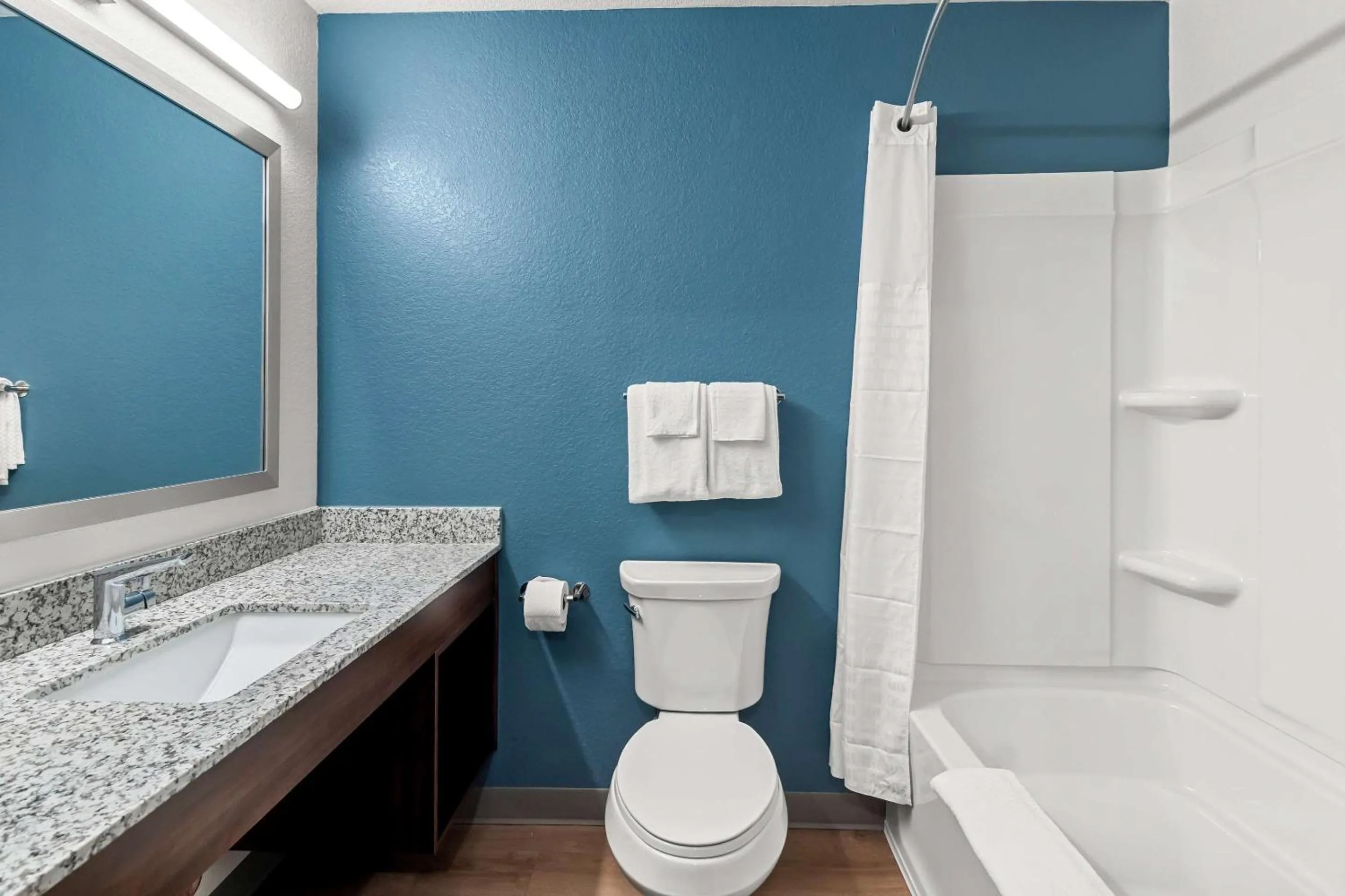 Bathroom in WoodSpring Suites Waco South