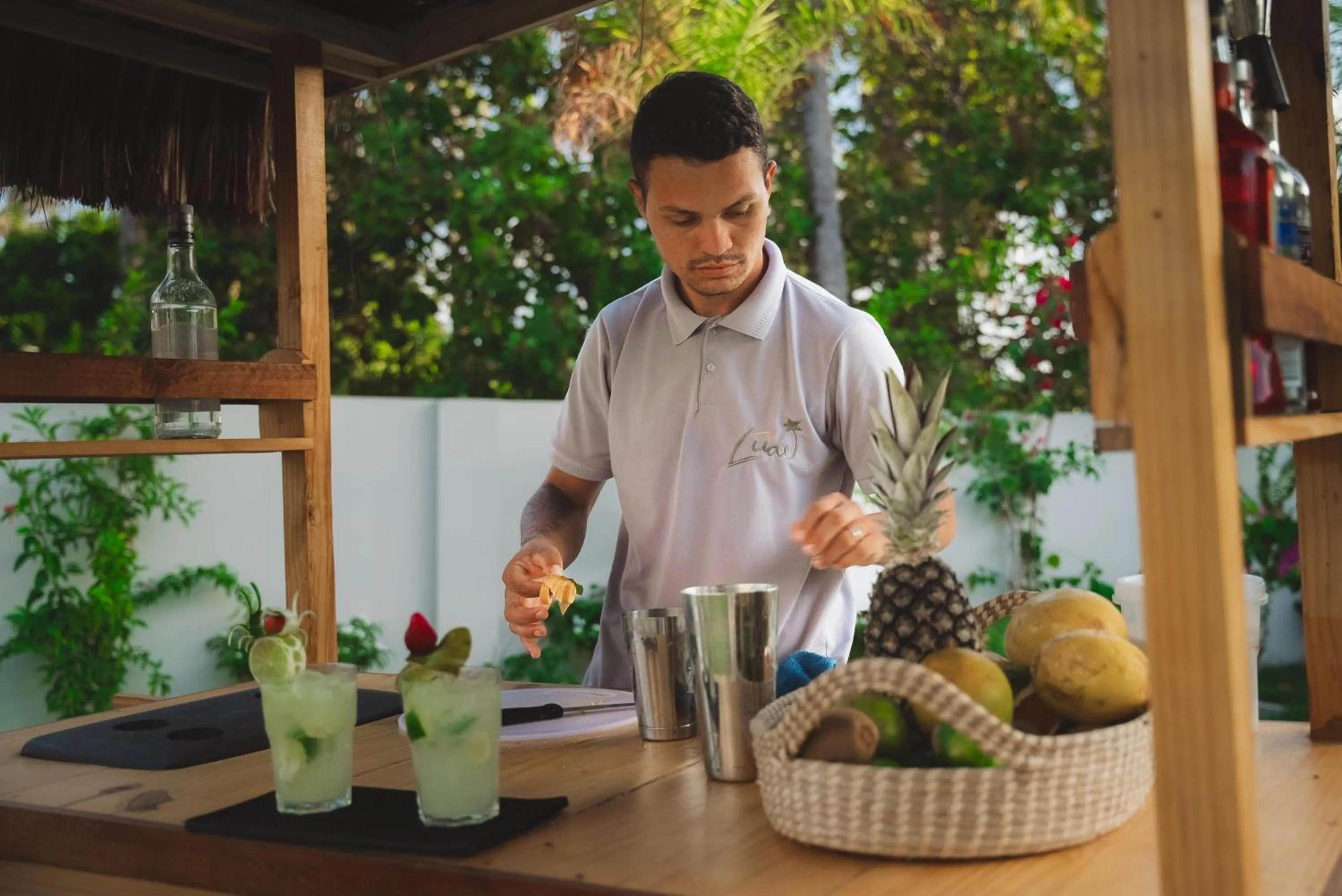 People in Luau Hotel