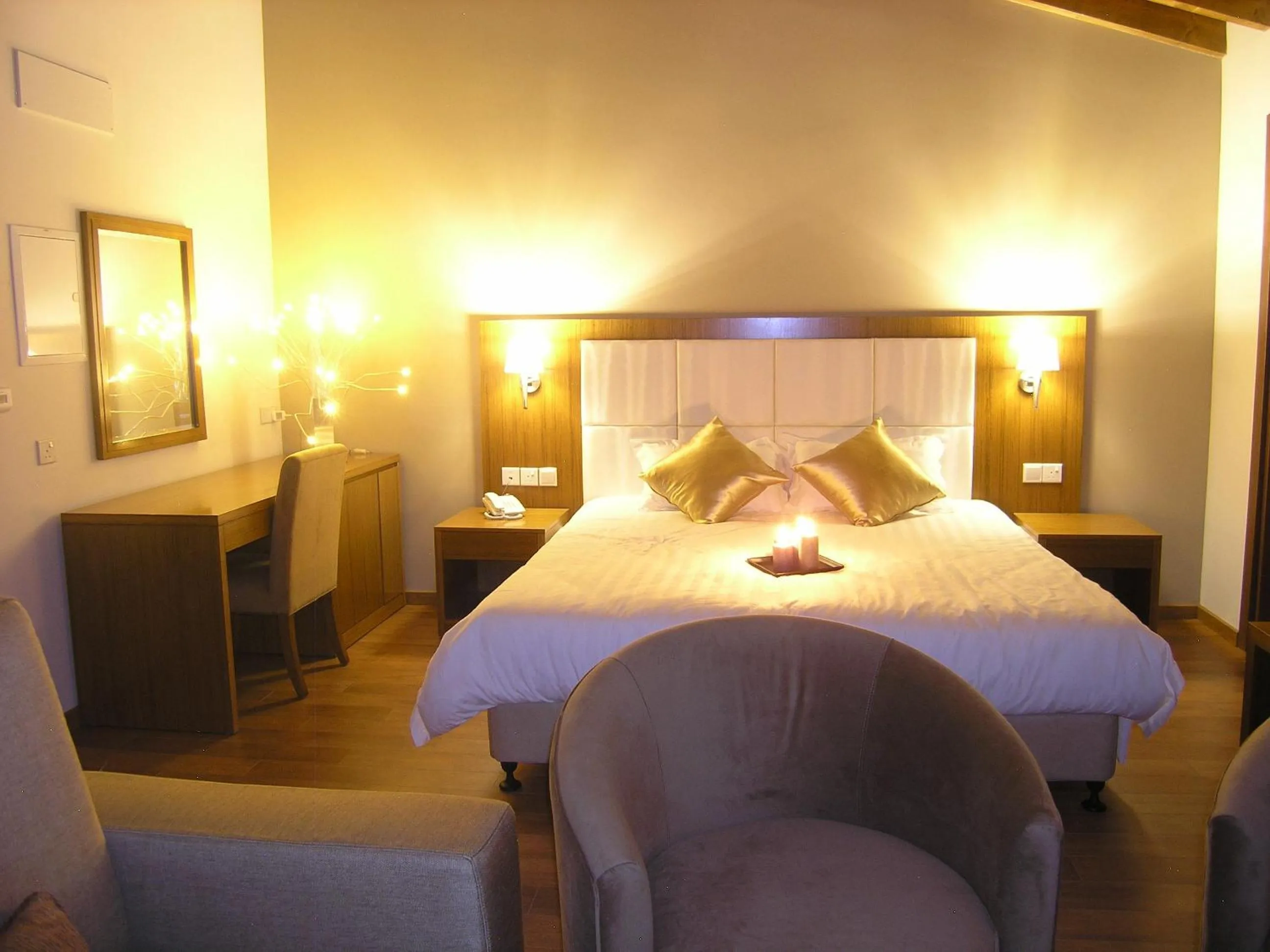 Bed in Livadia Hotel Kyperounta