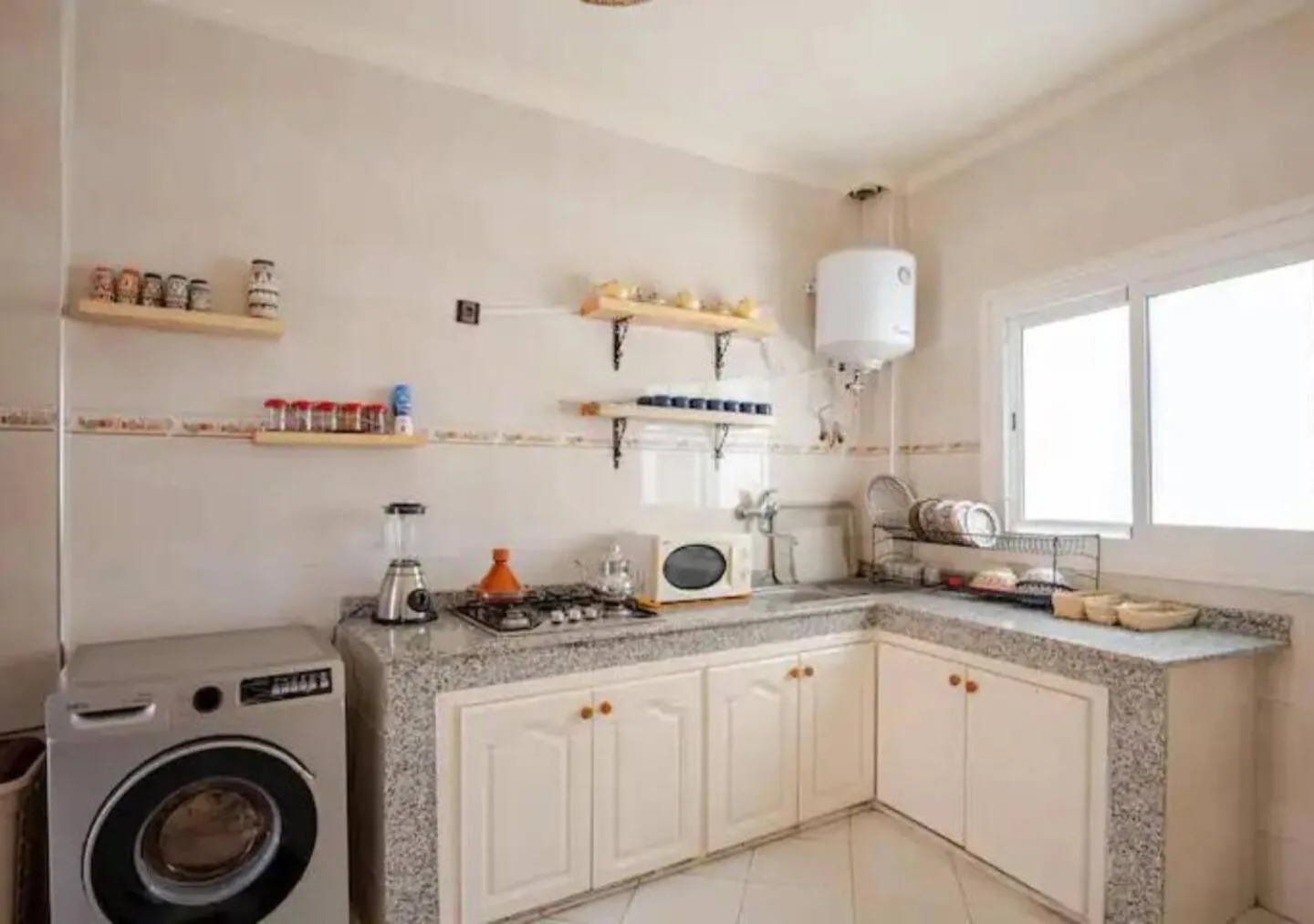 Kitchen or kitchenette in Sable beach surf camp Tamraght
