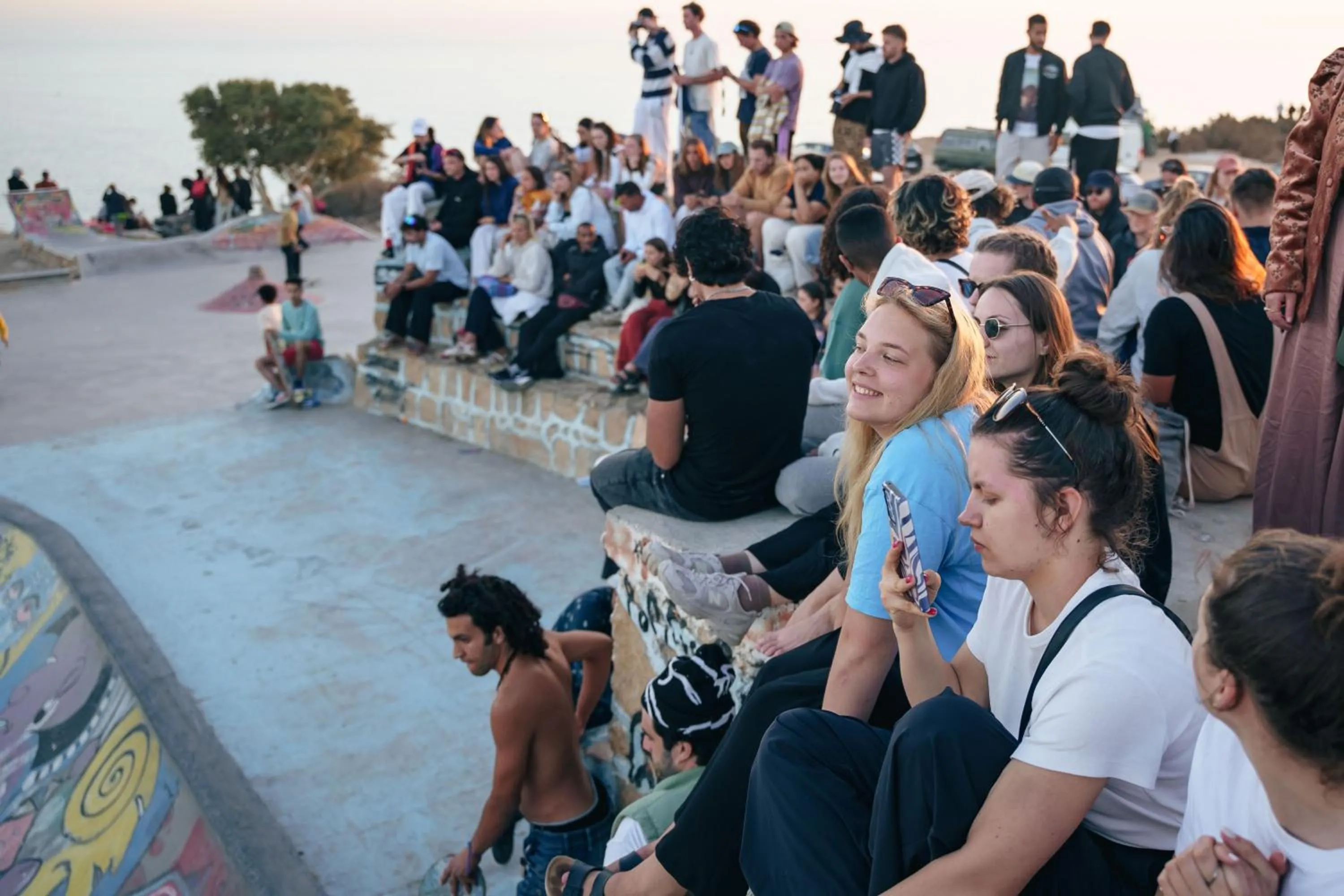 group of guests in Sable beach surf camp Tamraght