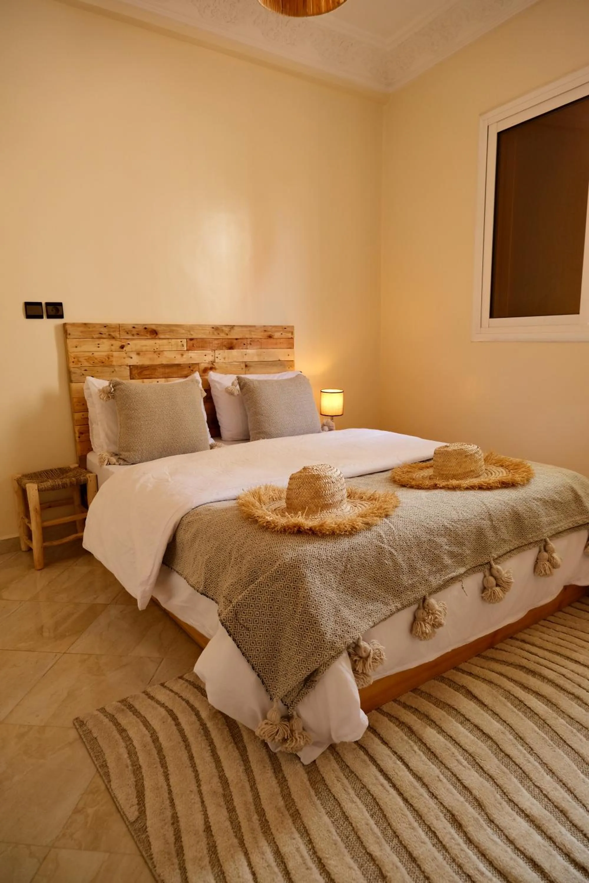 Bed in Sable beach surf camp Tamraght