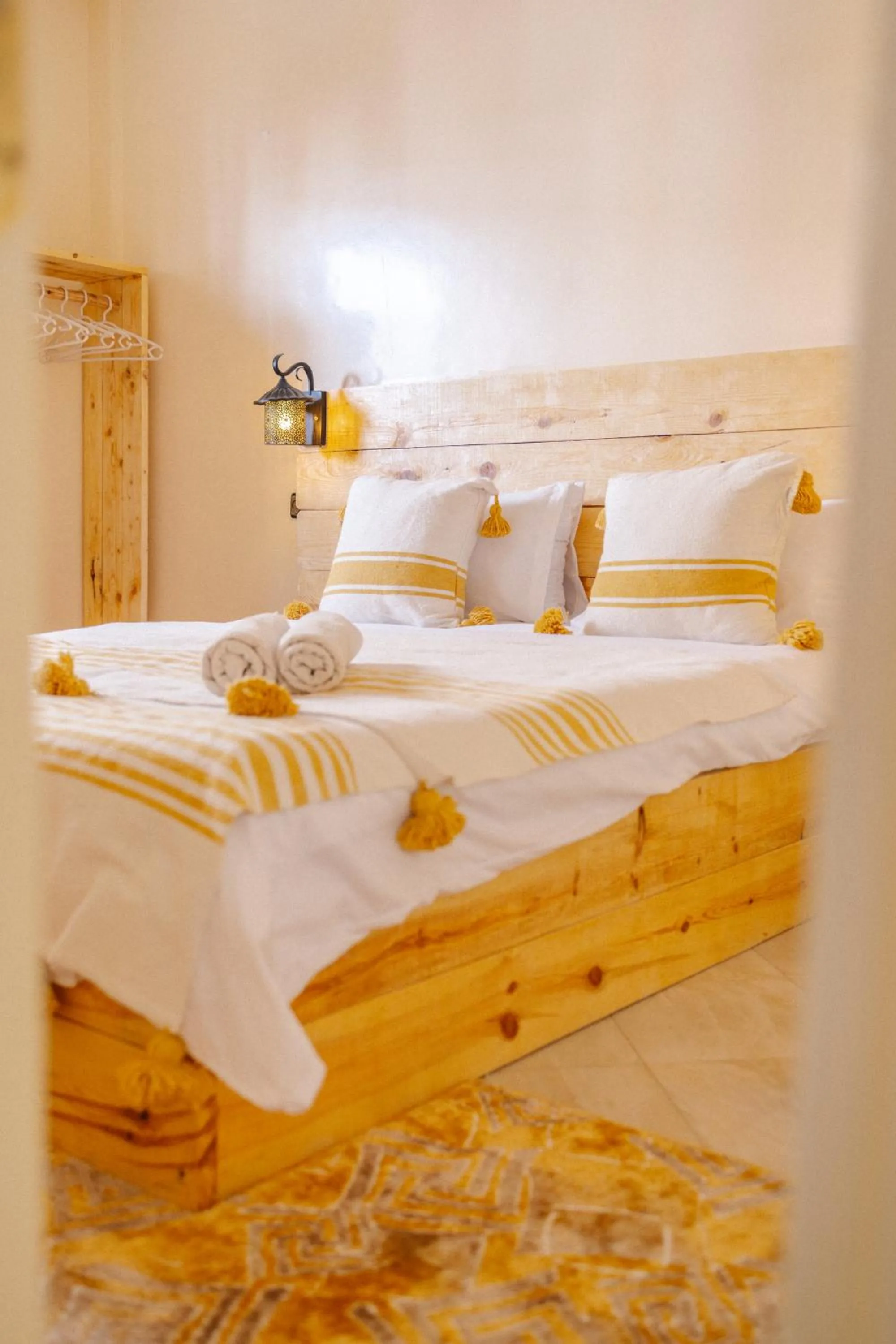Bed in Sable beach surf camp Tamraght