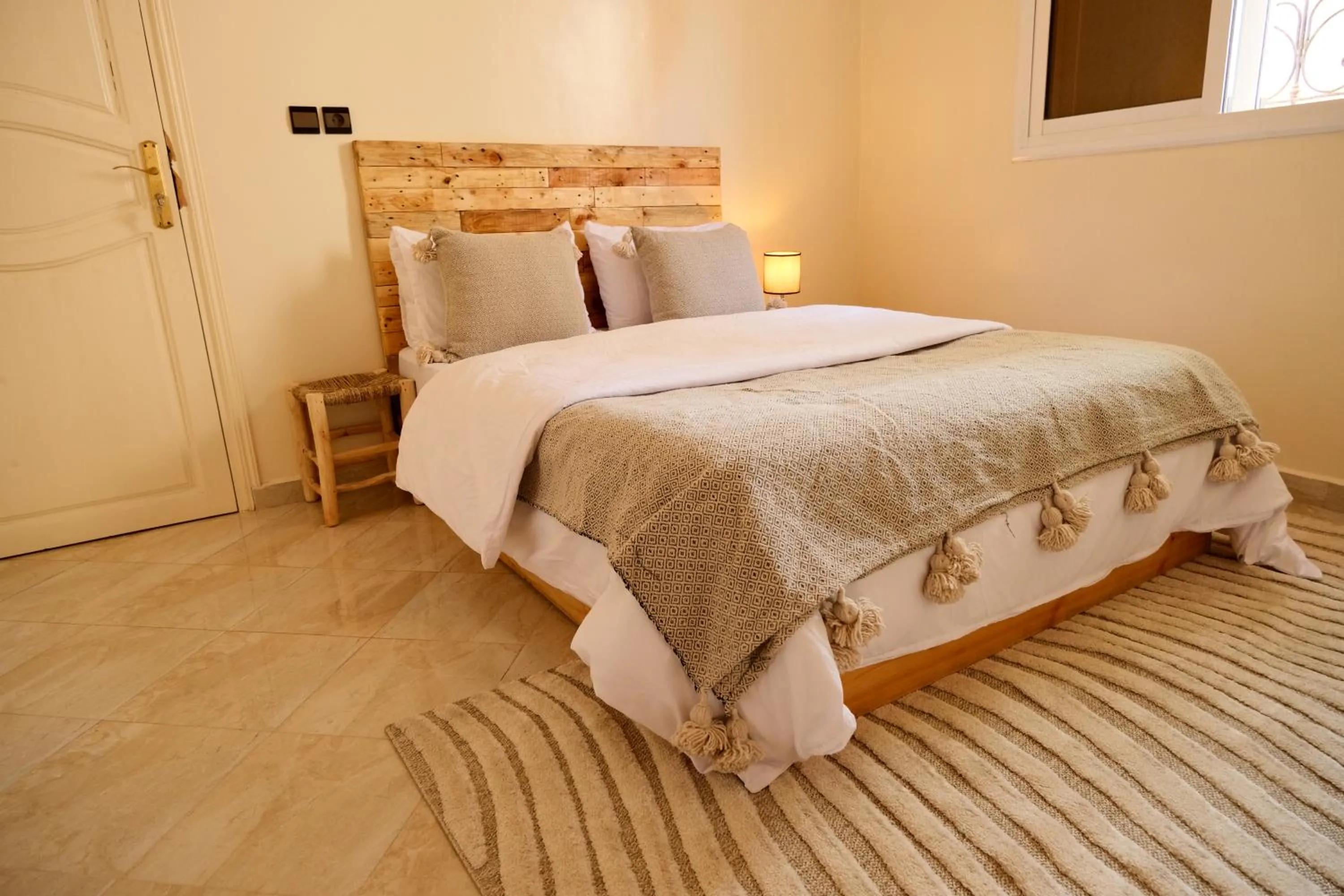 Bed in Sable beach surf camp Tamraght