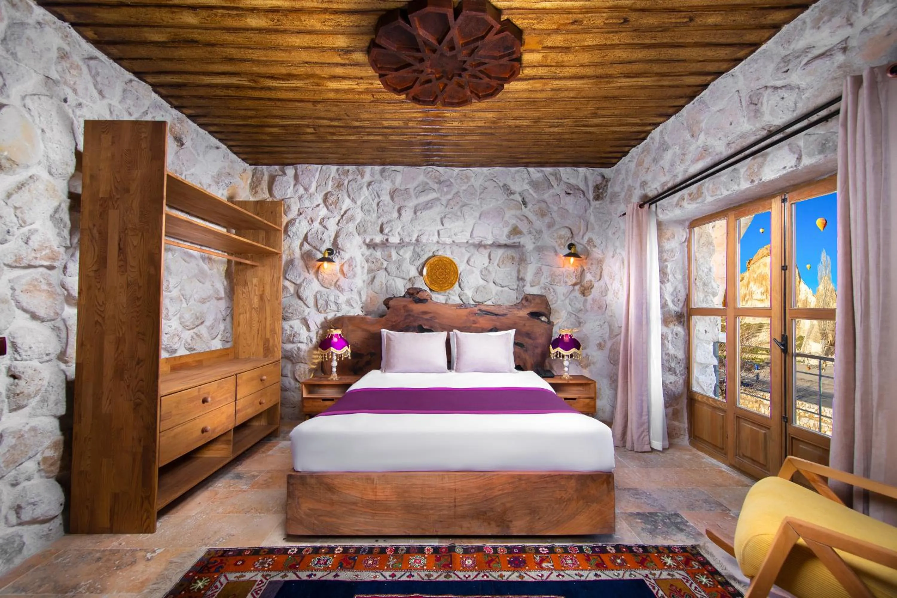 View (from property/room), Bed in Cappadocia Cavusin Stone House