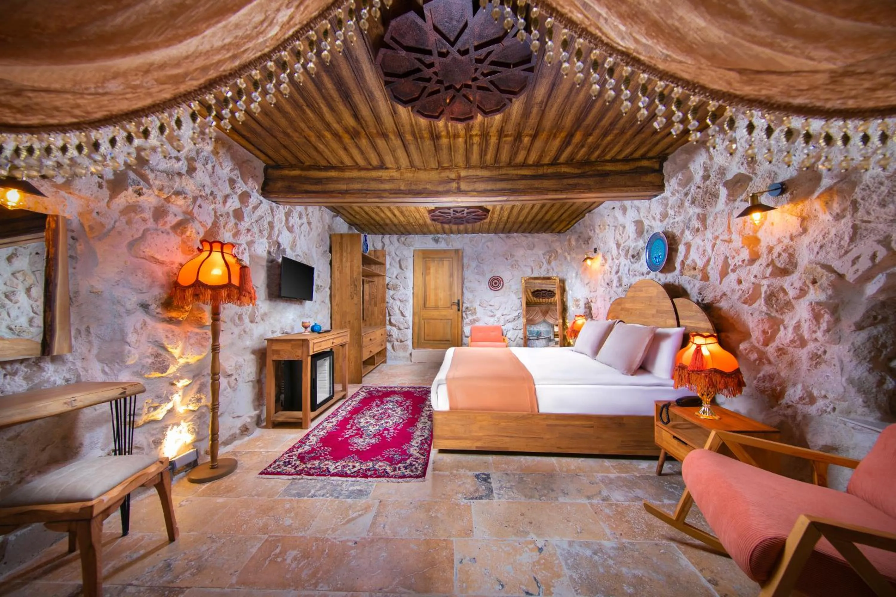 Bedroom, Bed in Cappadocia Cavusin Stone House