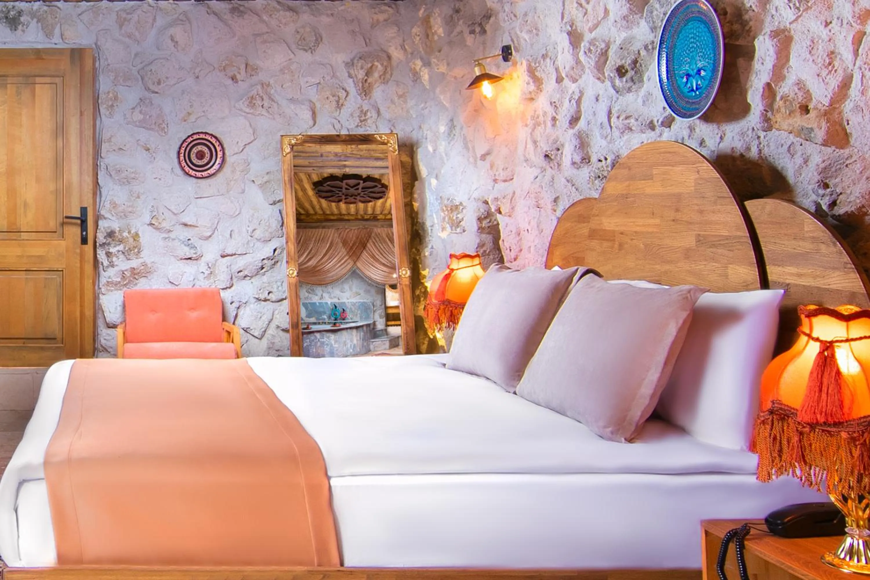 Bed in Cappadocia Cavusin Stone House