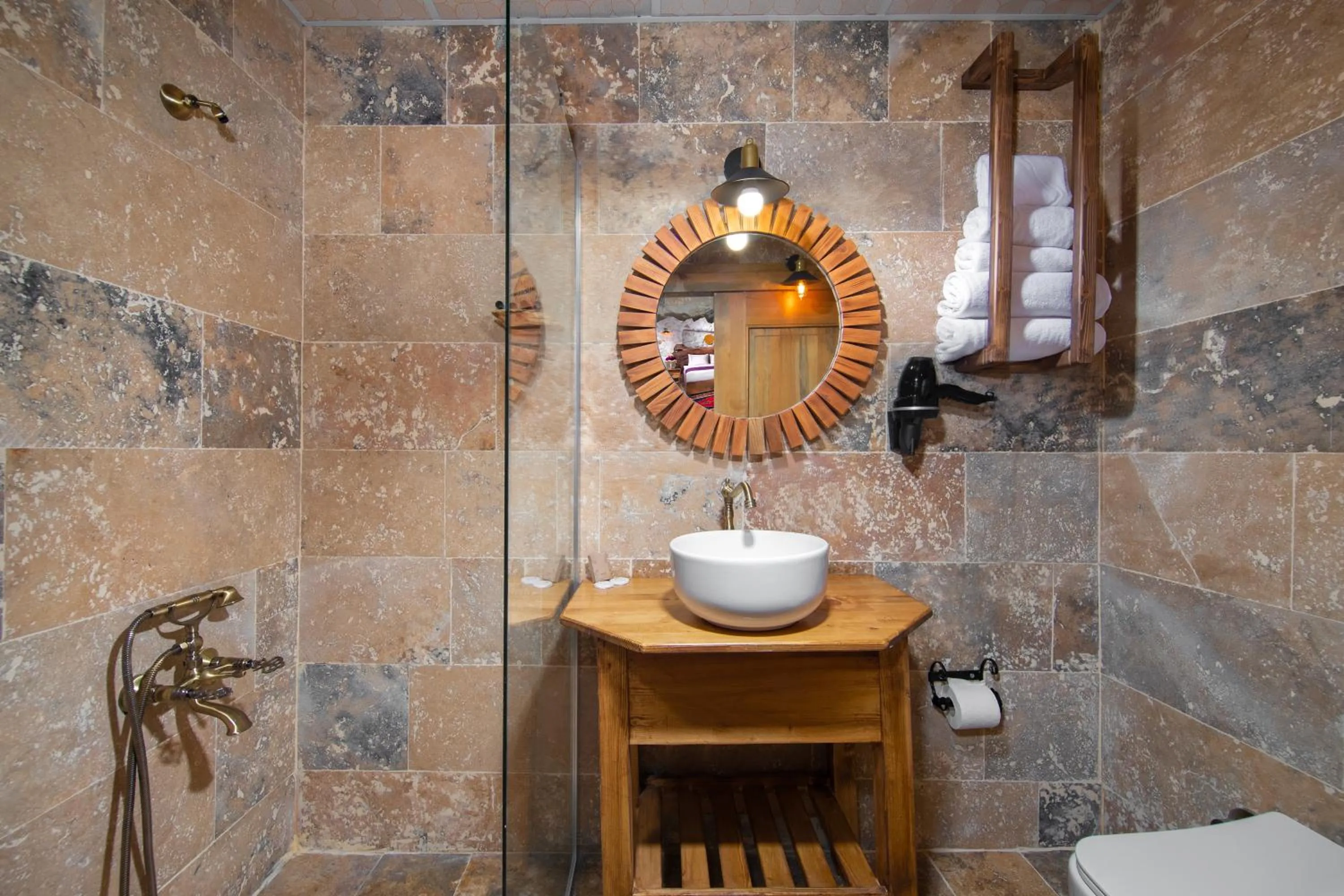 Shower in Cappadocia Cavusin Stone House