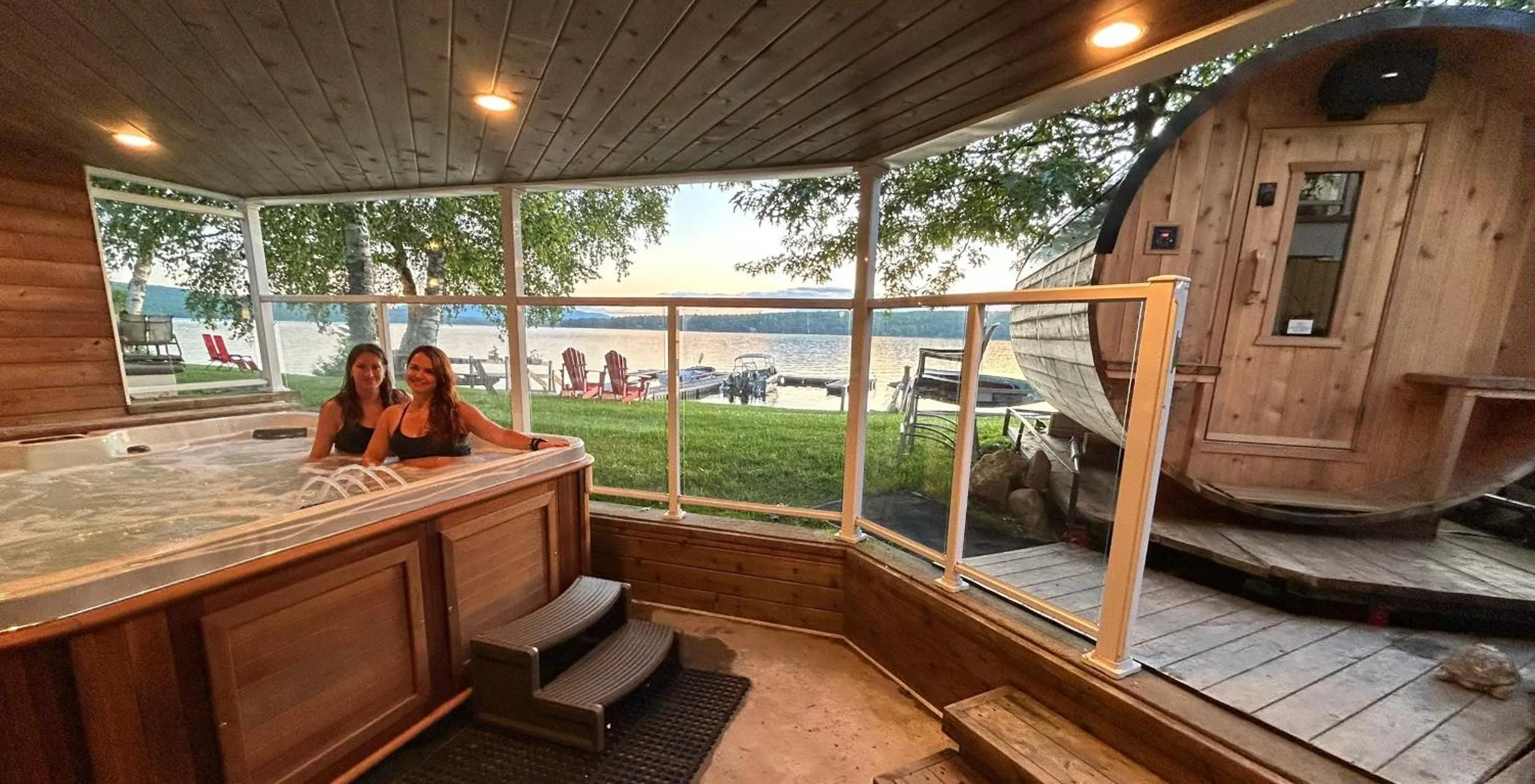 Sauna in Auberge et Chalets sur le Lac