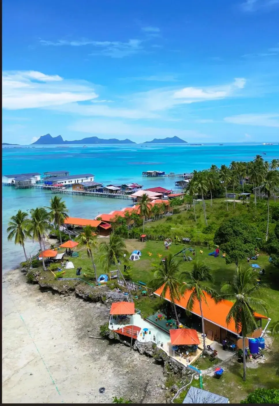 Sea view in Panglima Resort Bum Bum Island, Semporna Sea view in Panglima Resort Bum Bum Island, Semporna