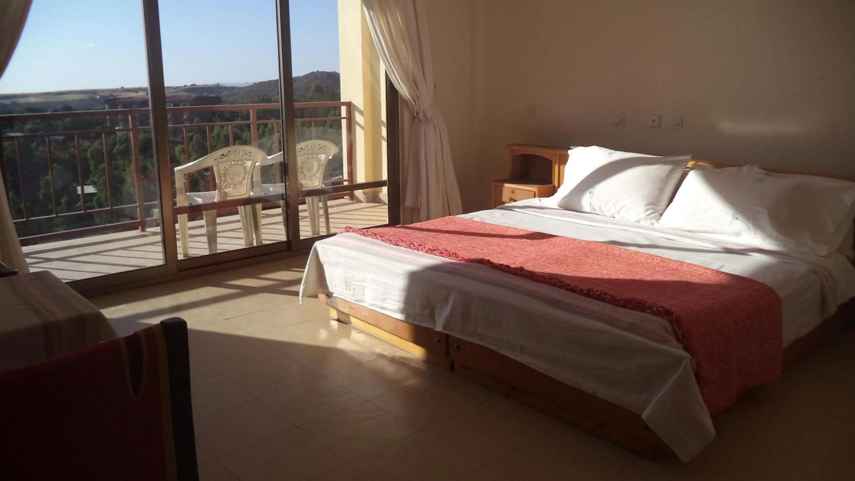 Decorative detail, Bed in Jerusalem Hotel Lalibela
