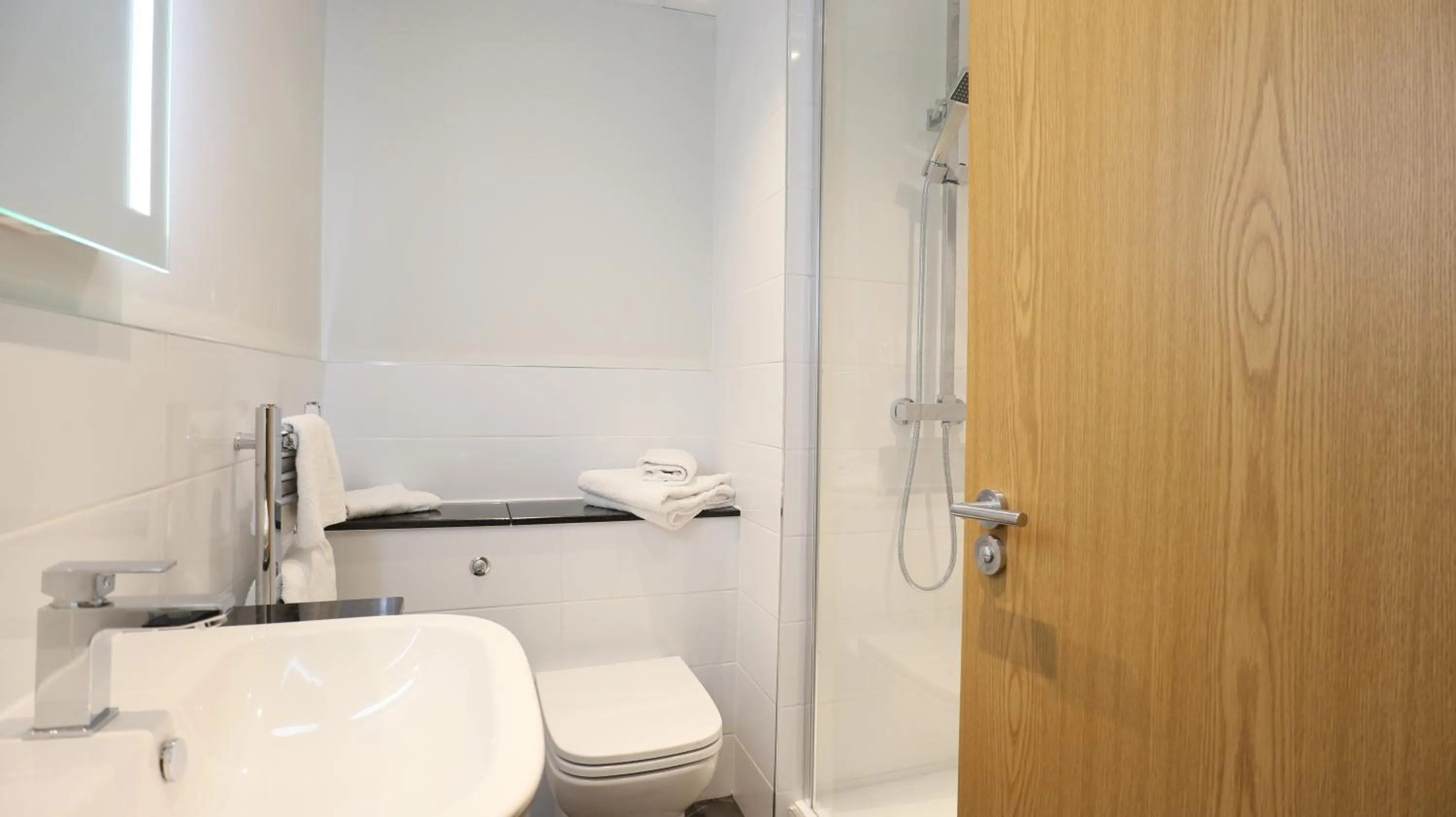 Toilet in The Victoria Hotel Manchester by Compass Hospitality
