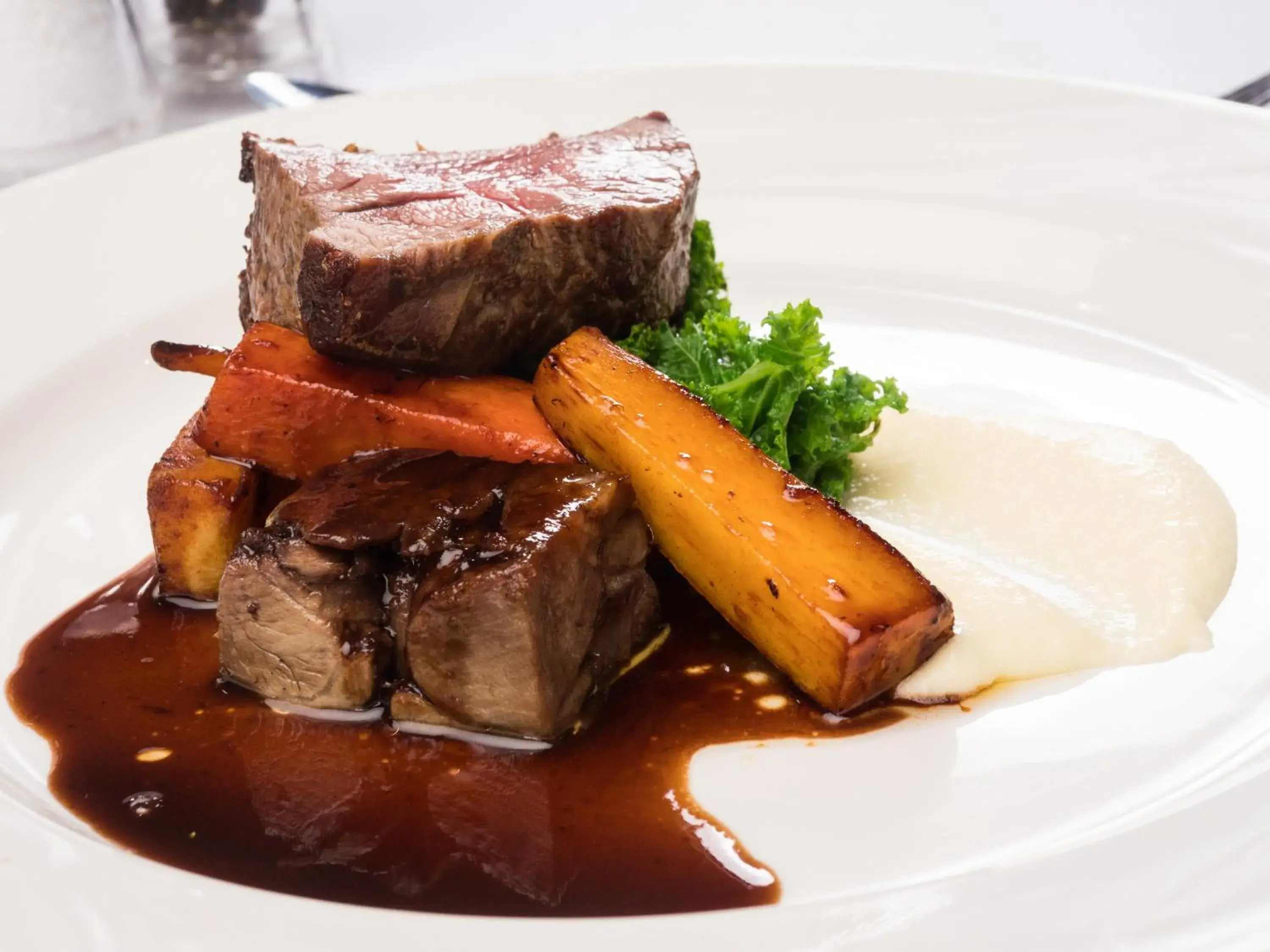 Food close-up in Bury Ramsbottom Old Mill Hotel and Leisure Club Food close-up in Bury Ramsbottom Old Mill Hotel and Leisure Club