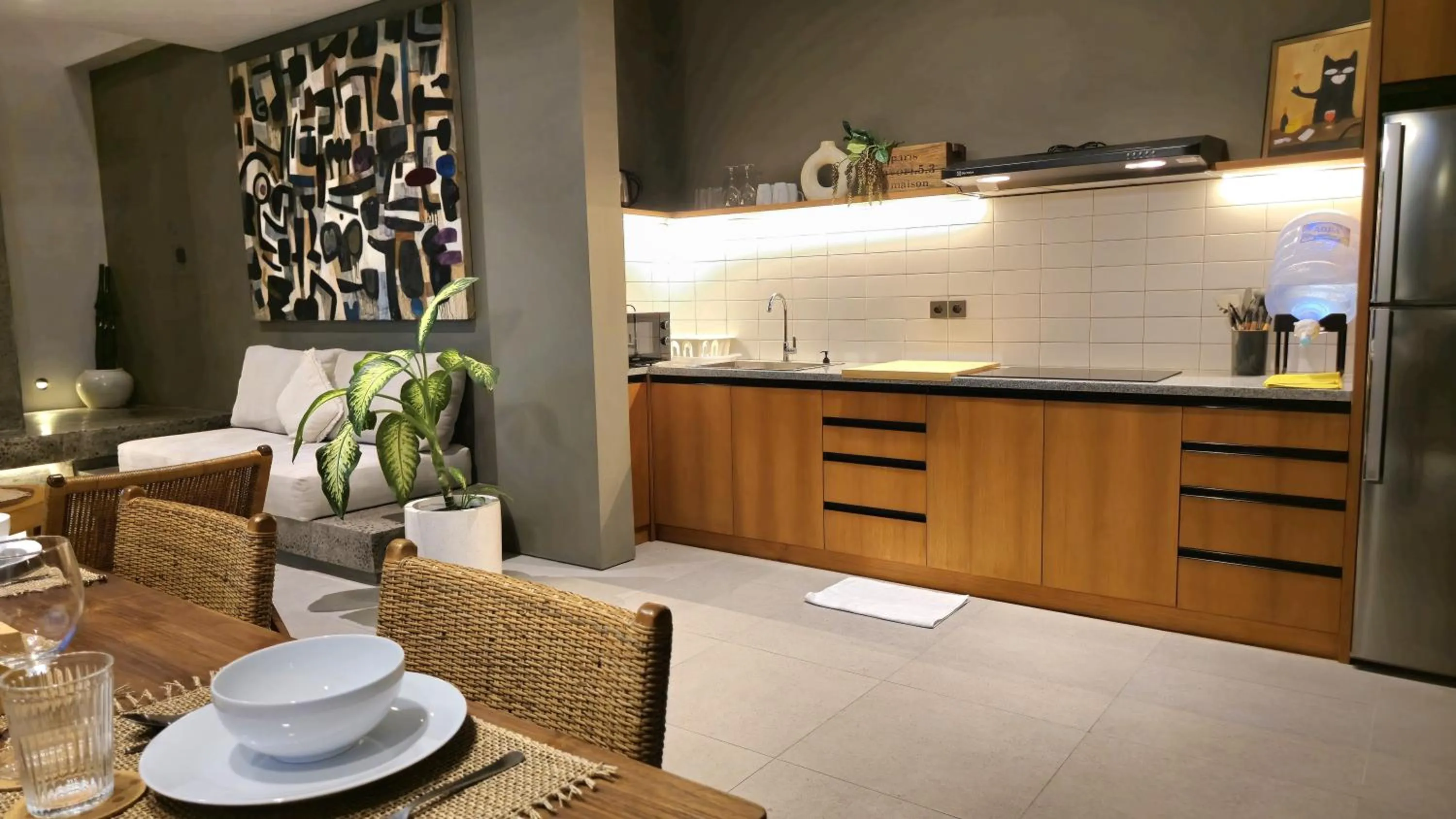 kitchen in Pulang Villas Pererenan by Nakula