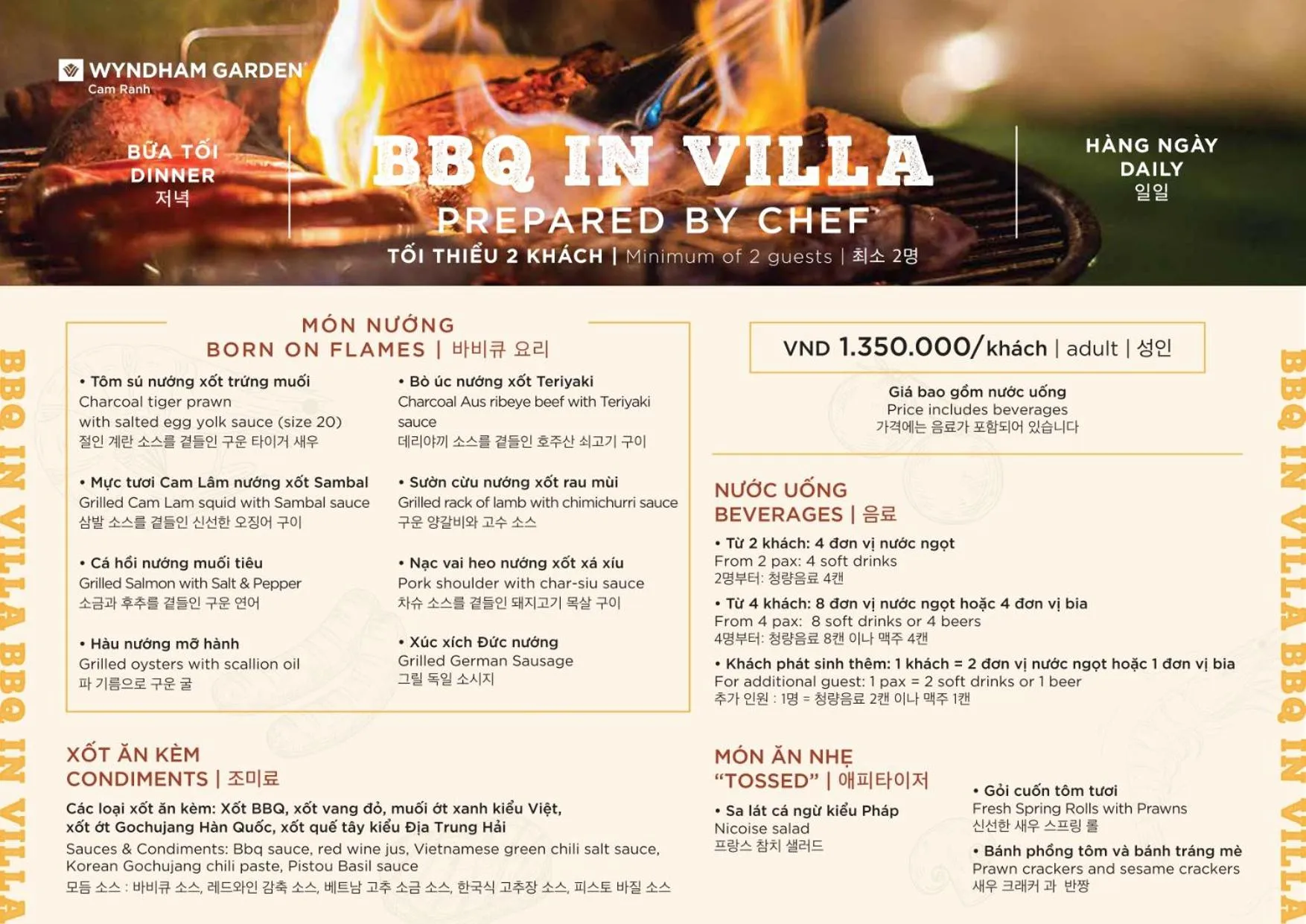 Food in Seascape Villas In Long Beach Cam Ranh