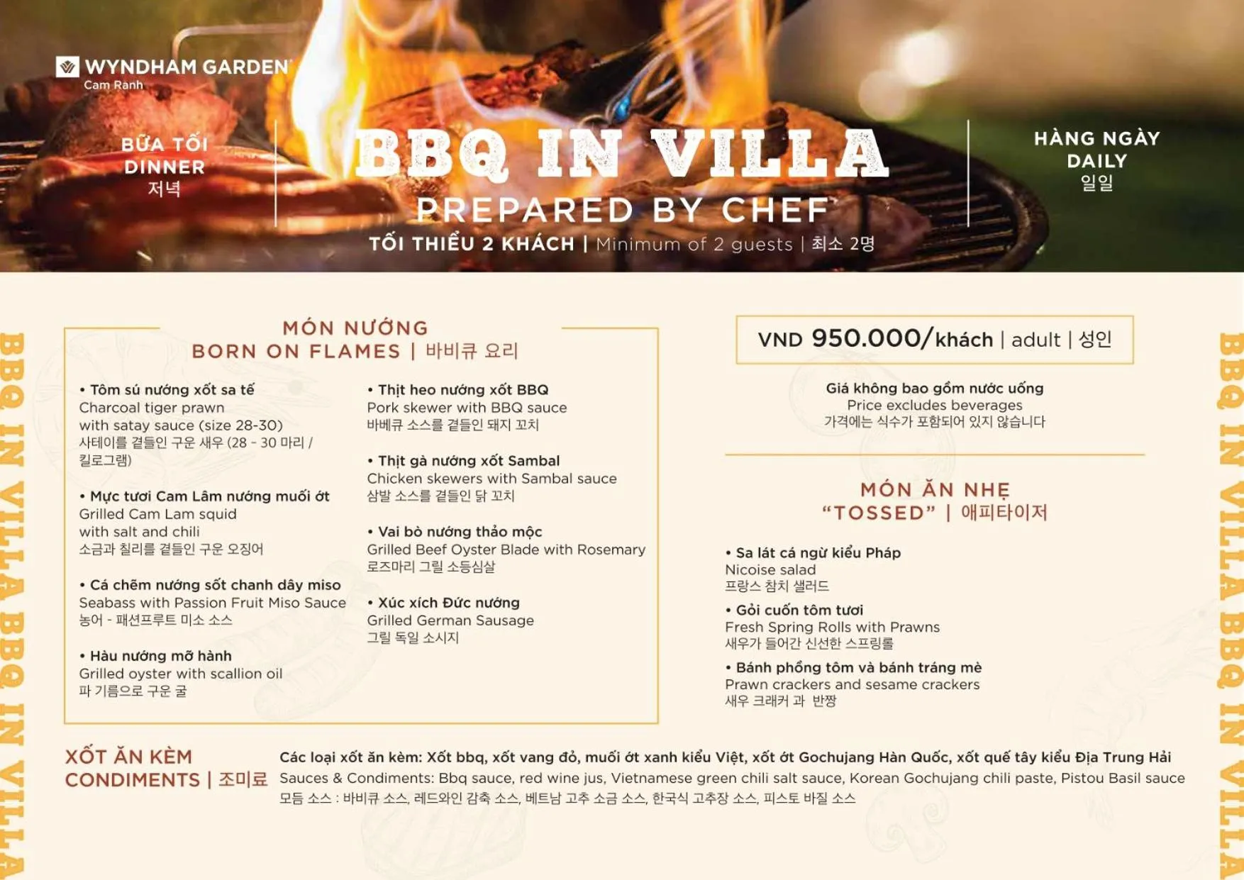 Food in Seascape Villas In Long Beach Cam Ranh