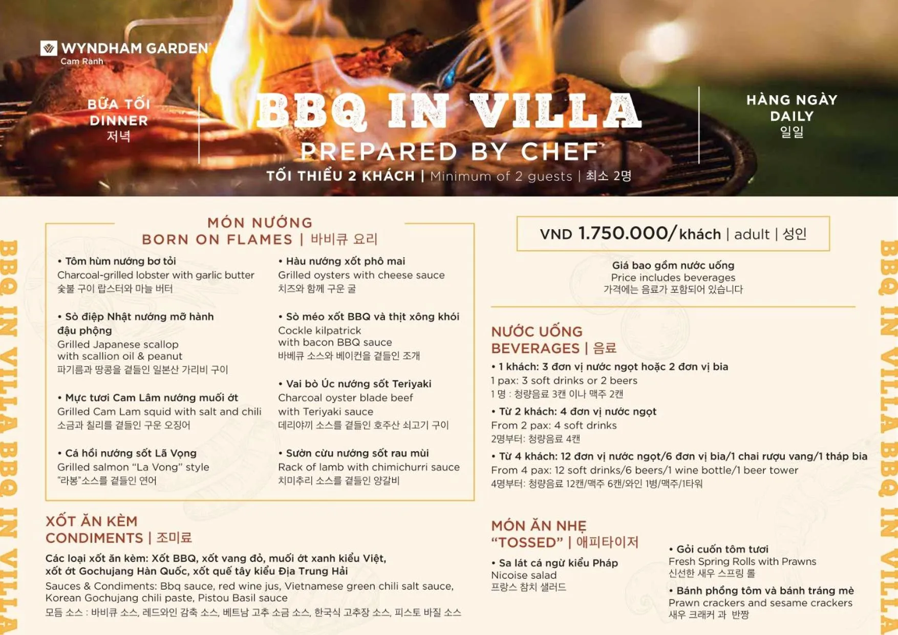 Food in Seascape Villas In Long Beach Cam Ranh