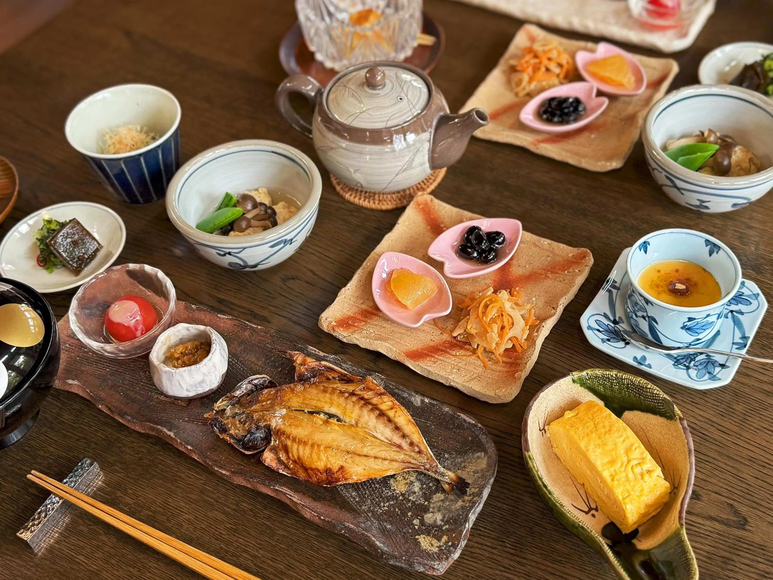 Breakfast in Yufuin Onsen Ryokan Hananomai