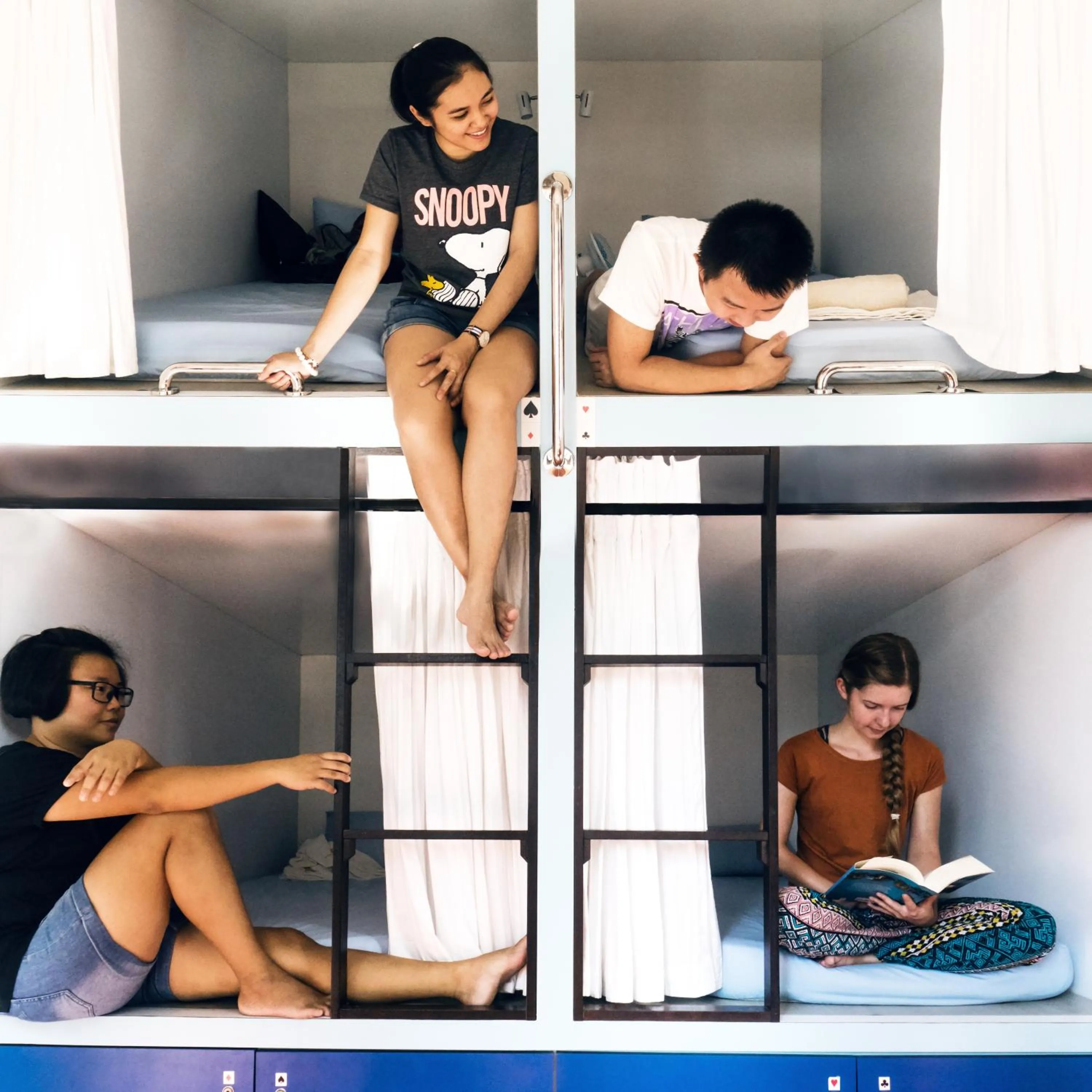 People in Sojourn Beds & Cafe