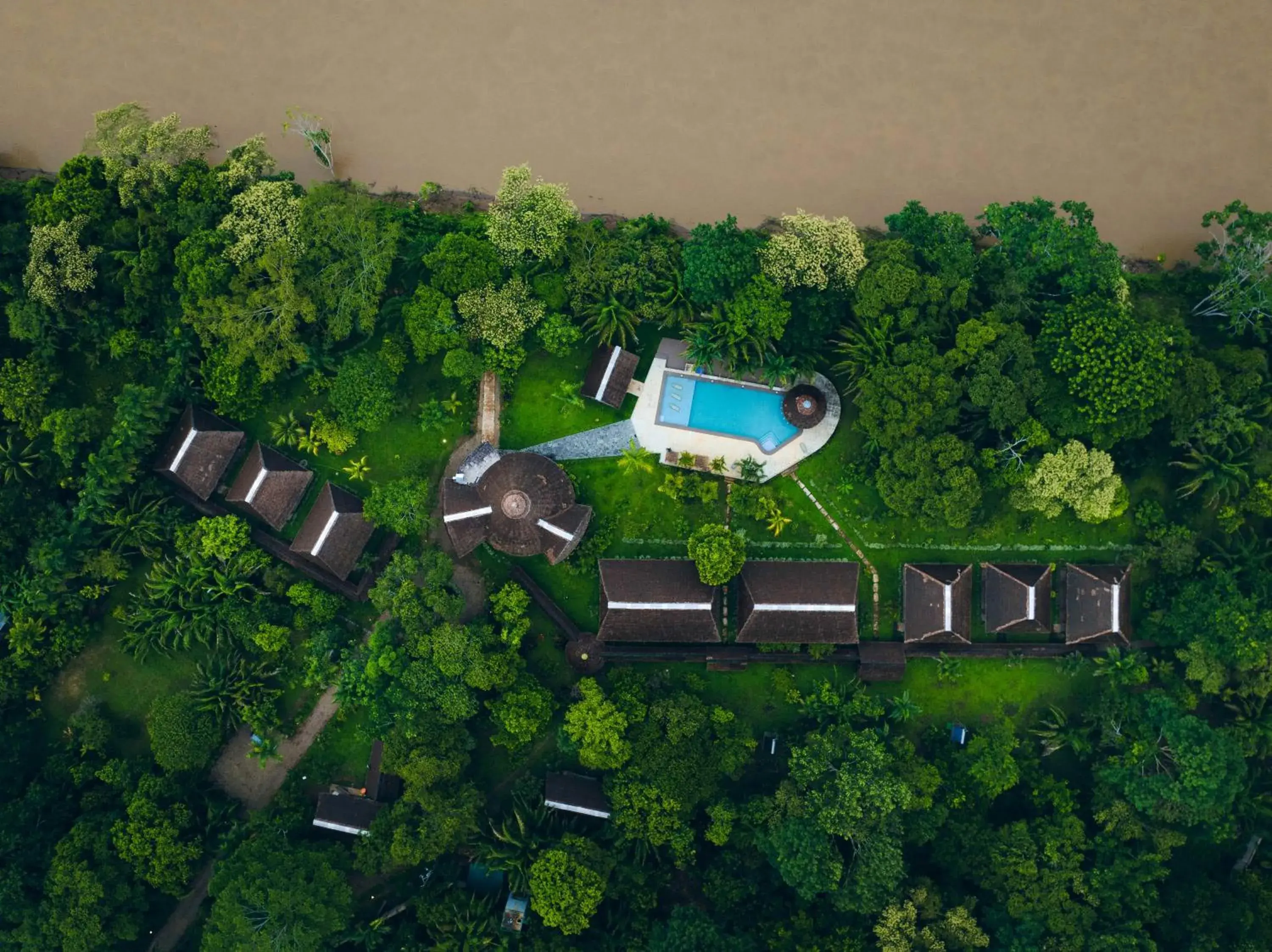 Bird's eye view in IKAM Riverview Amazon Lodge - Asociado Casa Andina Bird's eye view in IKAM Riverview Amazon Lodge - Asociado Casa Andina