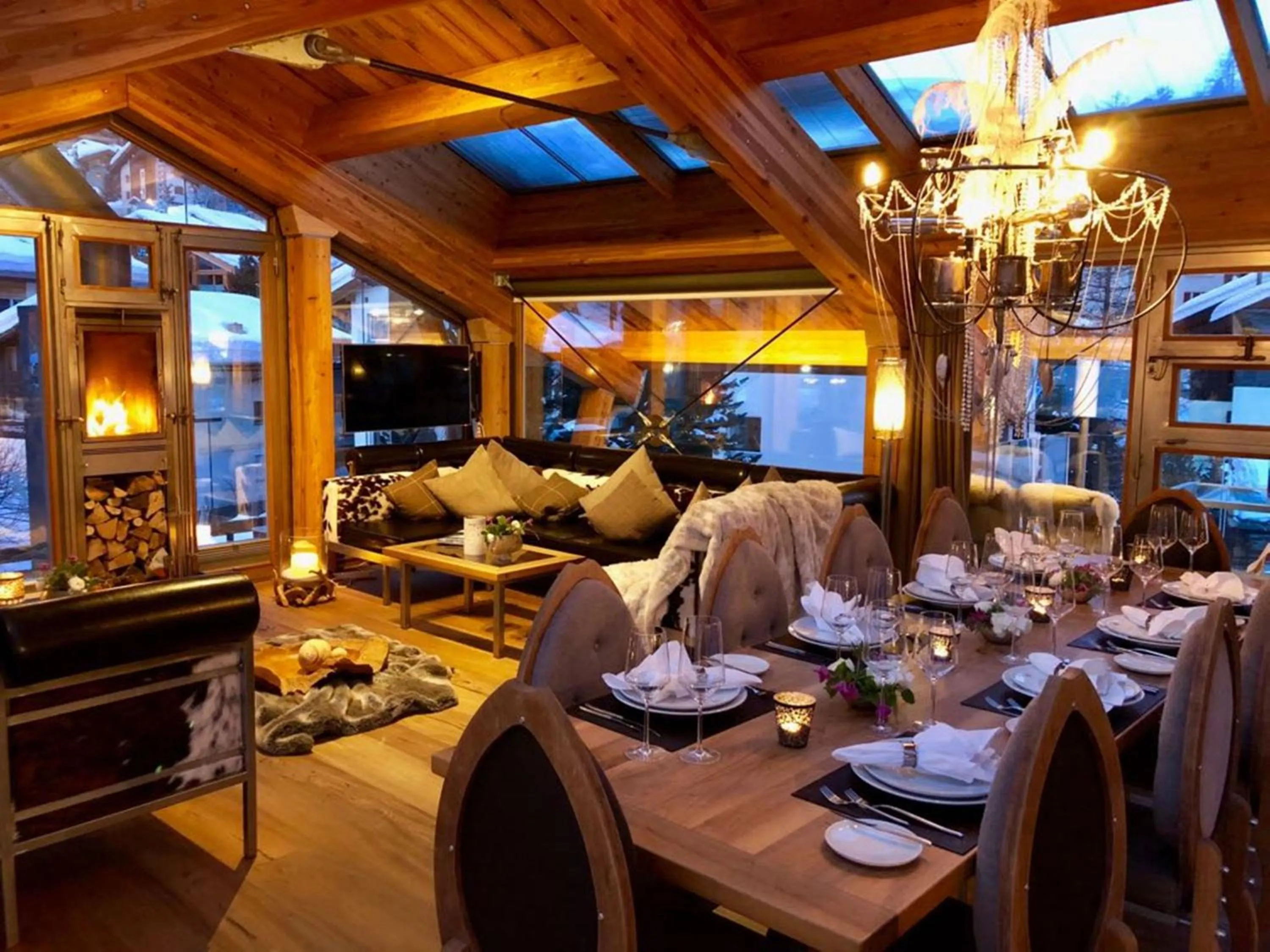 Living room in Luxury Chalet by Heinz Julen