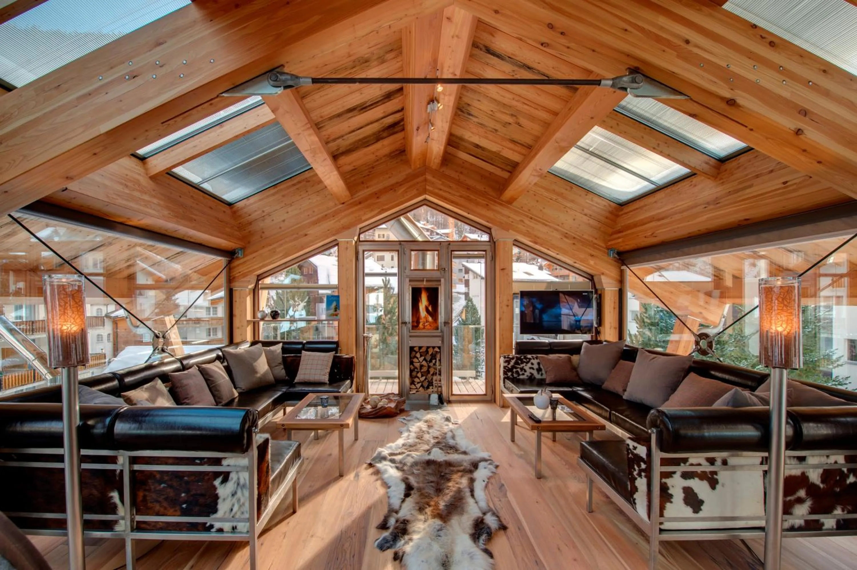 Living room in Luxury Chalet by Heinz Julen