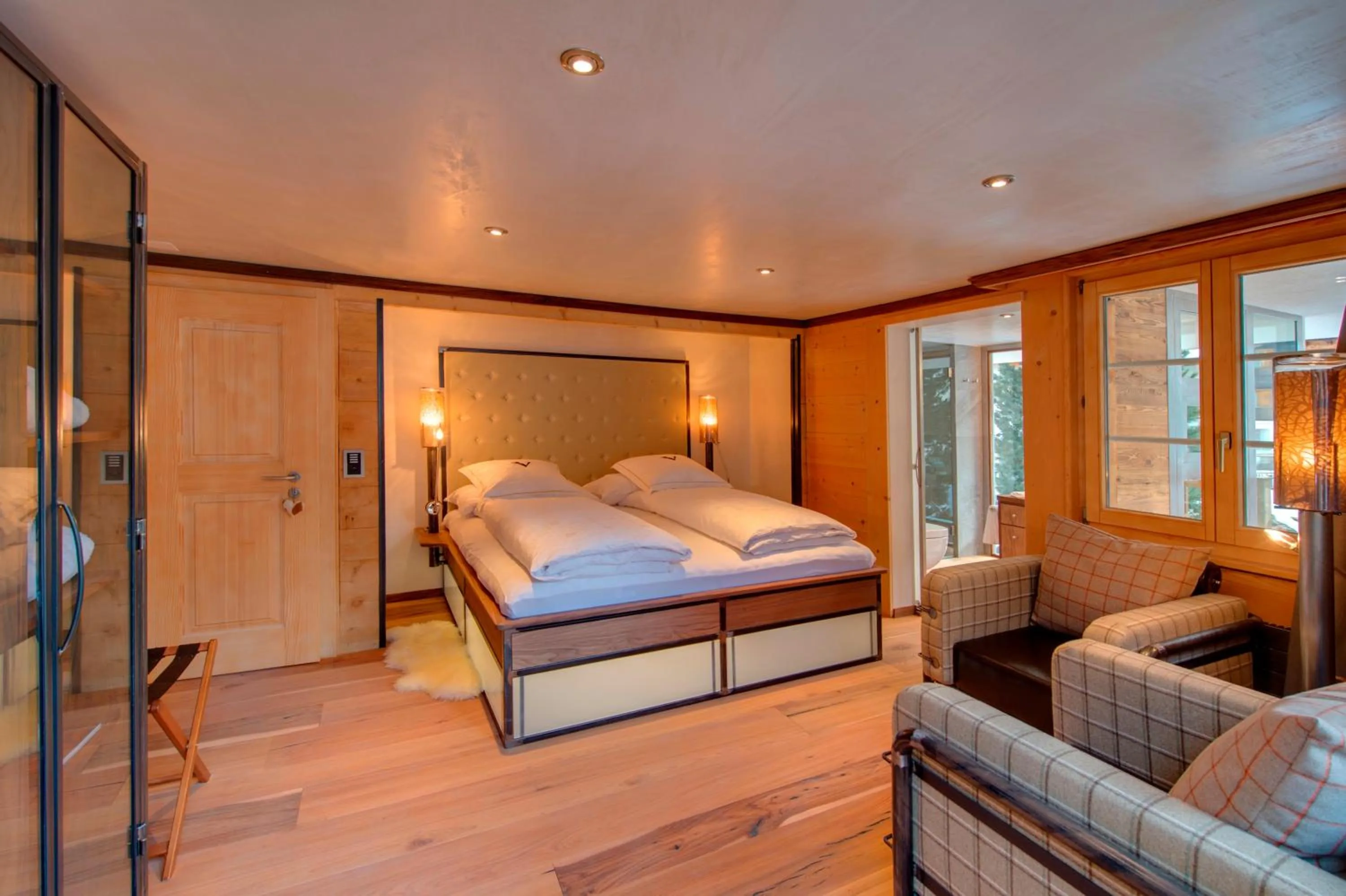 Bedroom, Bed in Luxury Chalet by Heinz Julen