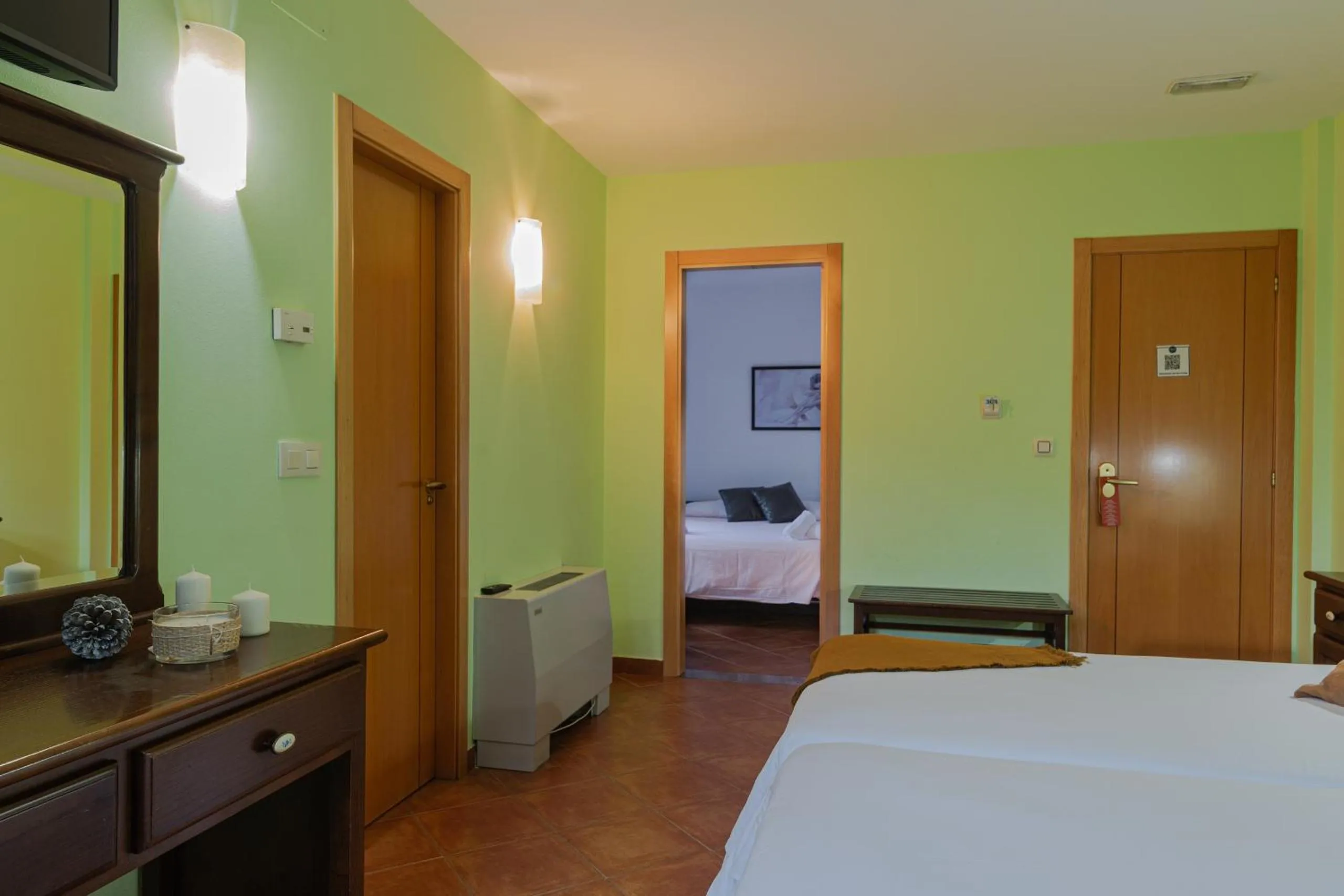 Bed in Hotel Balneario Río Pambre