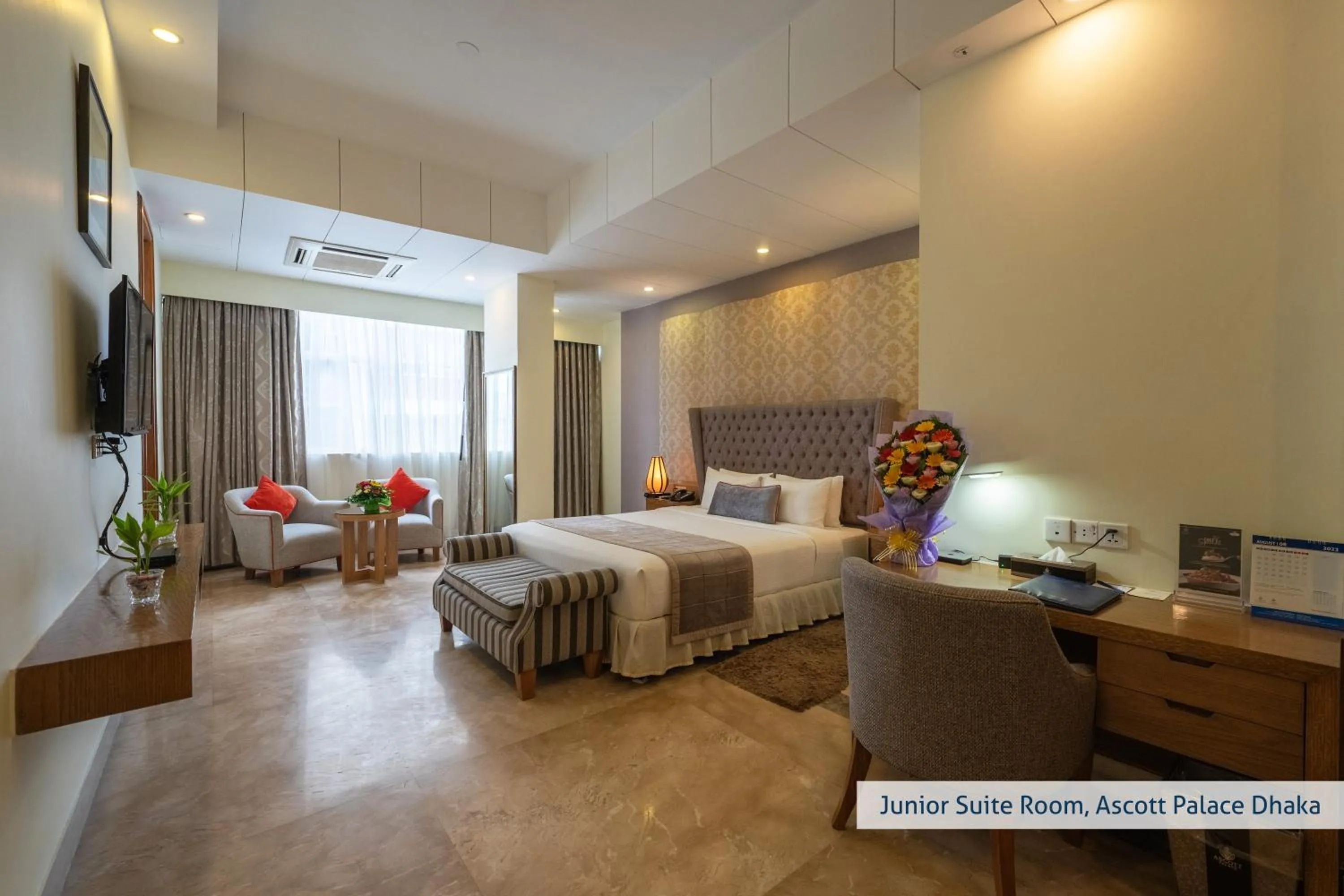 Photo of the whole room, Bed in Ascott Palace Dhaka