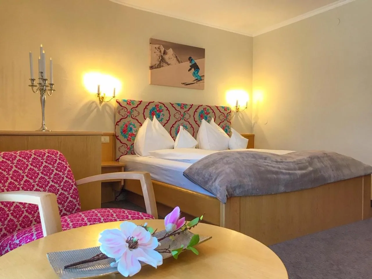 Bed in Andi's Skihotel