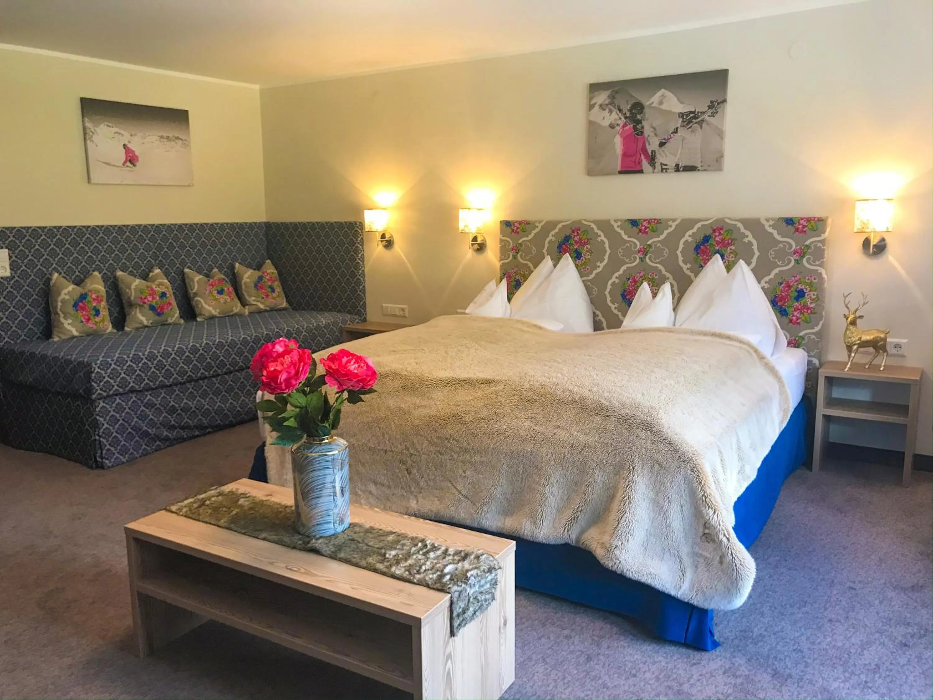 Bed in Andi's Skihotel