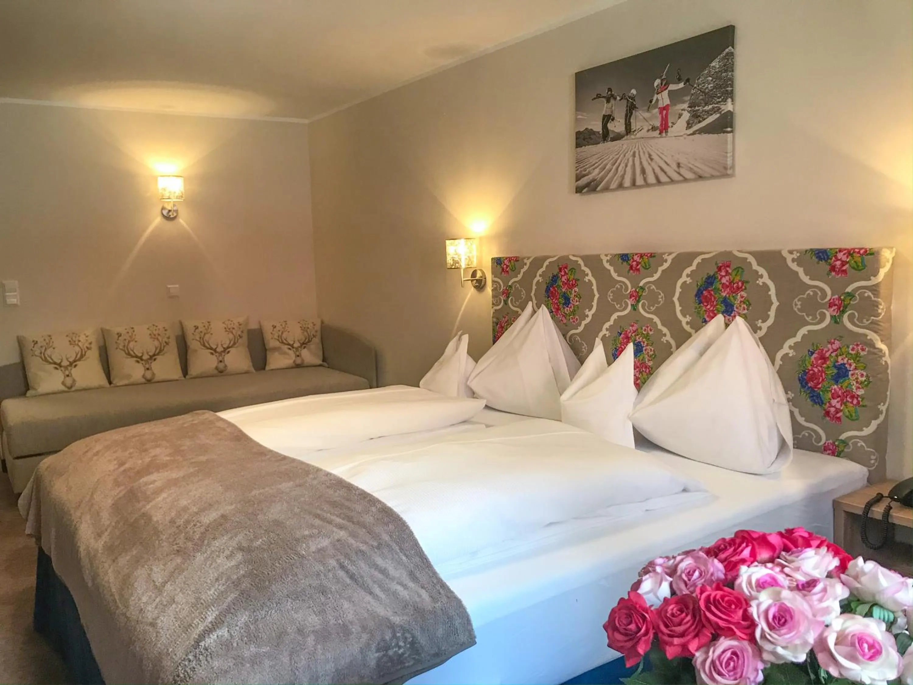 Bed in Andi's Skihotel