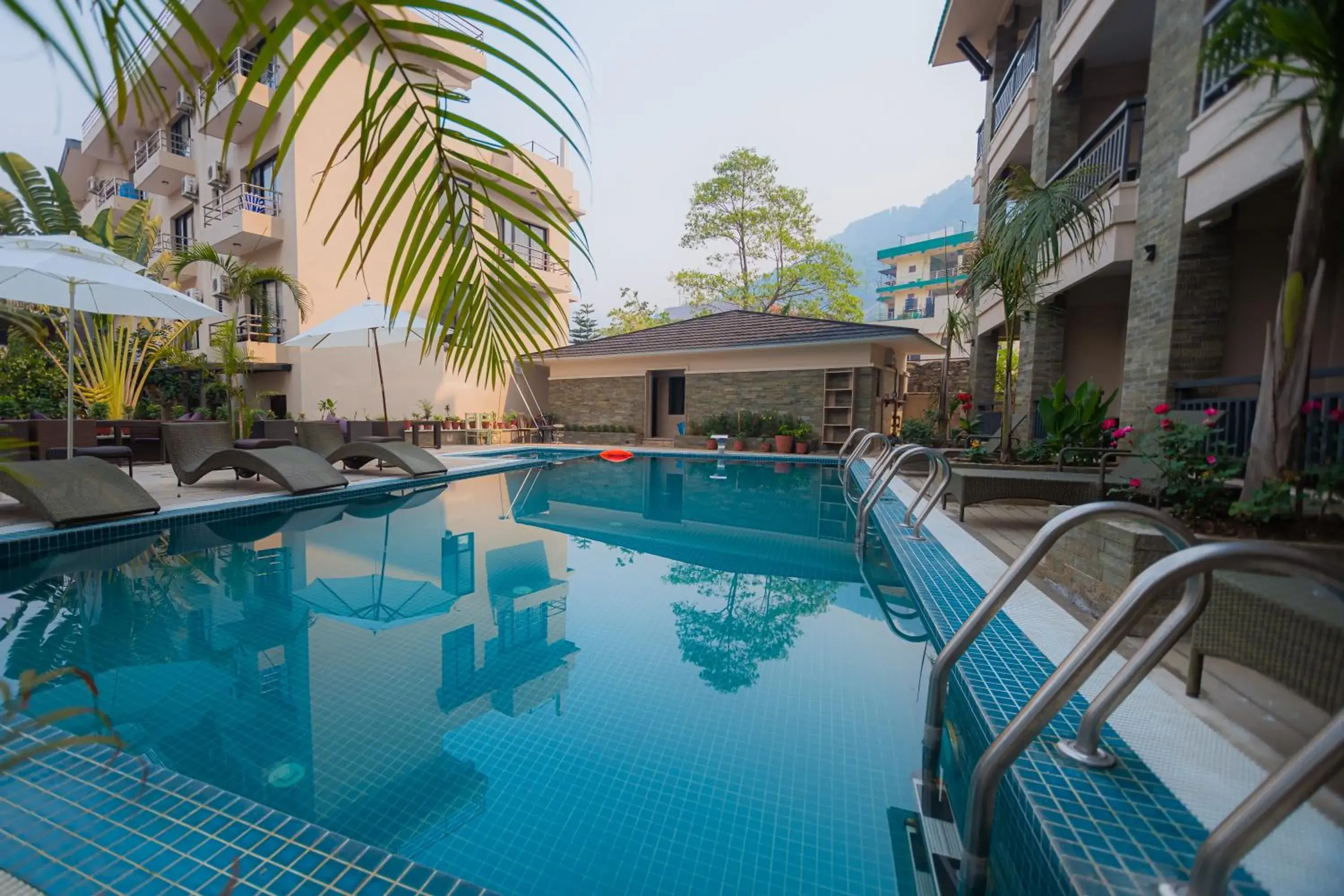 Swimming pool in Hotel Pokhara Village & SPA Swimming pool in Hotel Pokhara Village & SPA