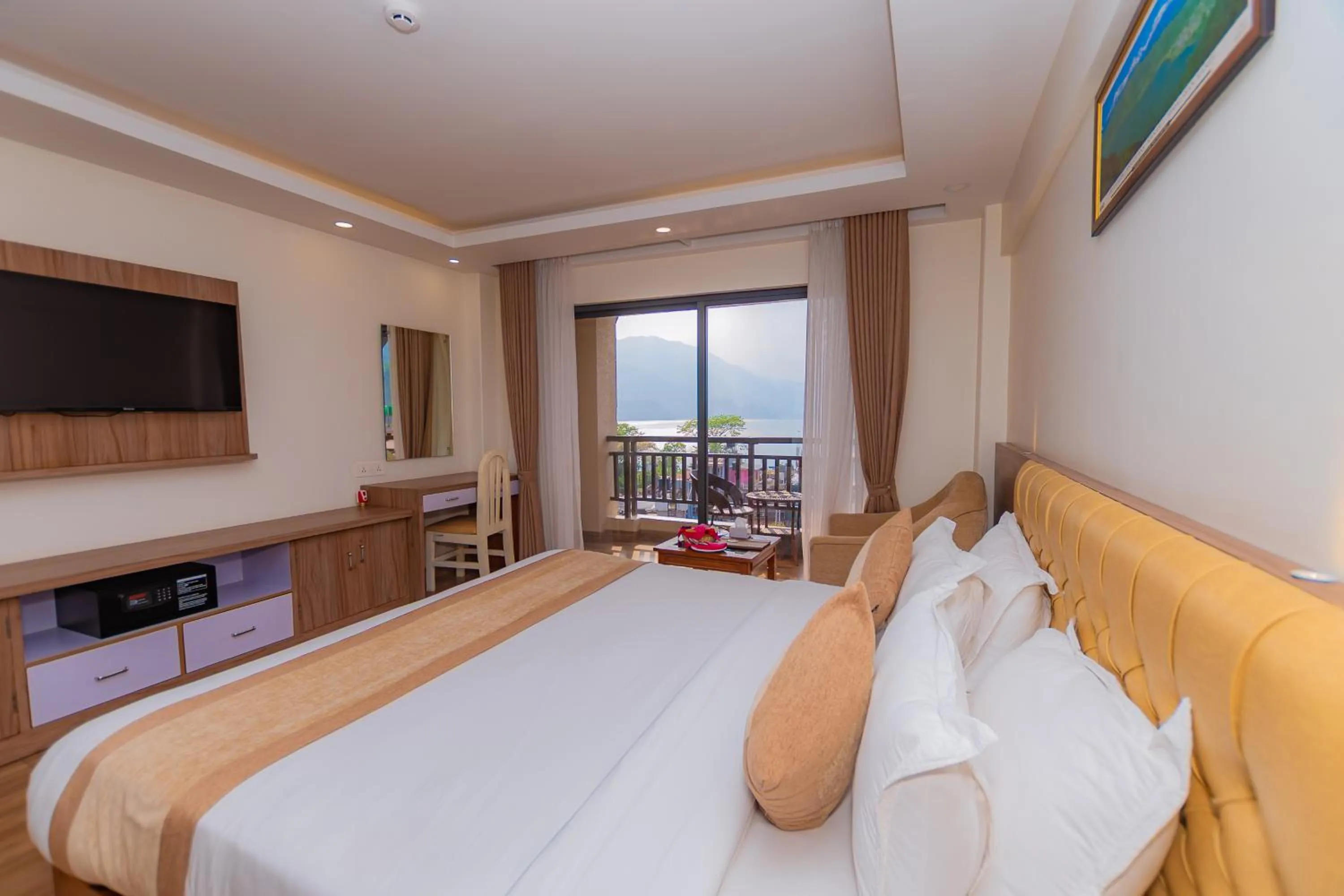 Bedroom, Bed in Hotel Pokhara Village & SPA