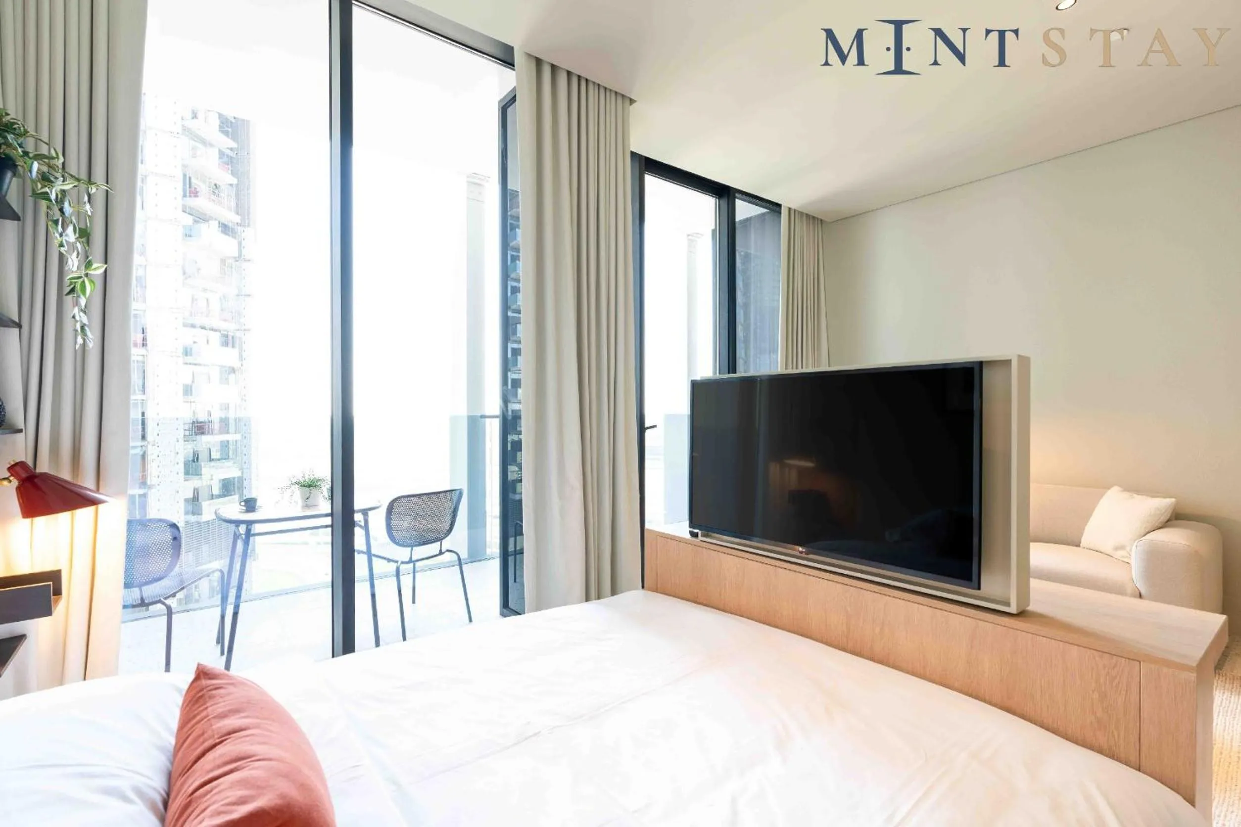 Bed in Upside Living, Business Bay Dubai - Mint Stay