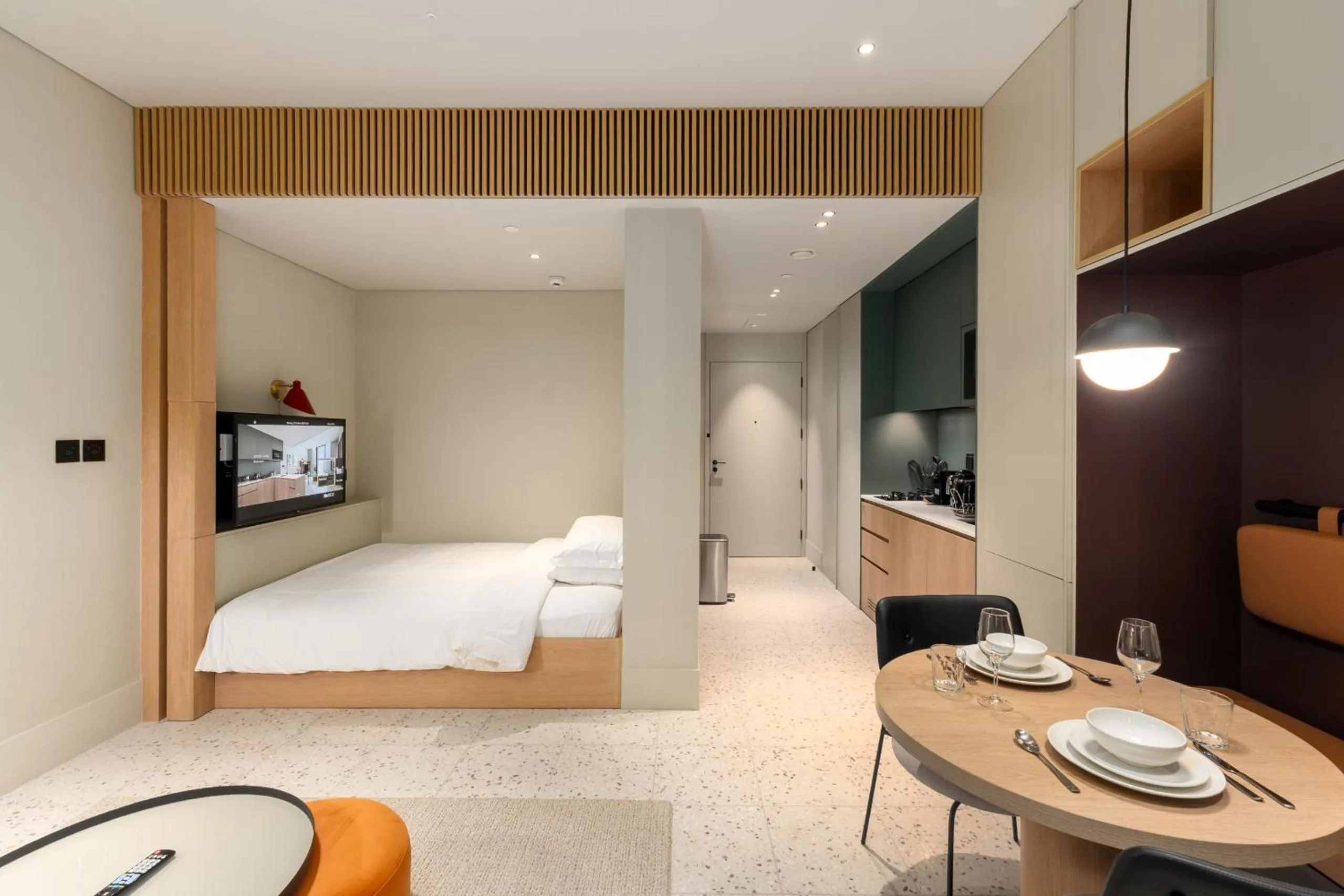 Bed in Upside Living, Business Bay Dubai - Mint Stay