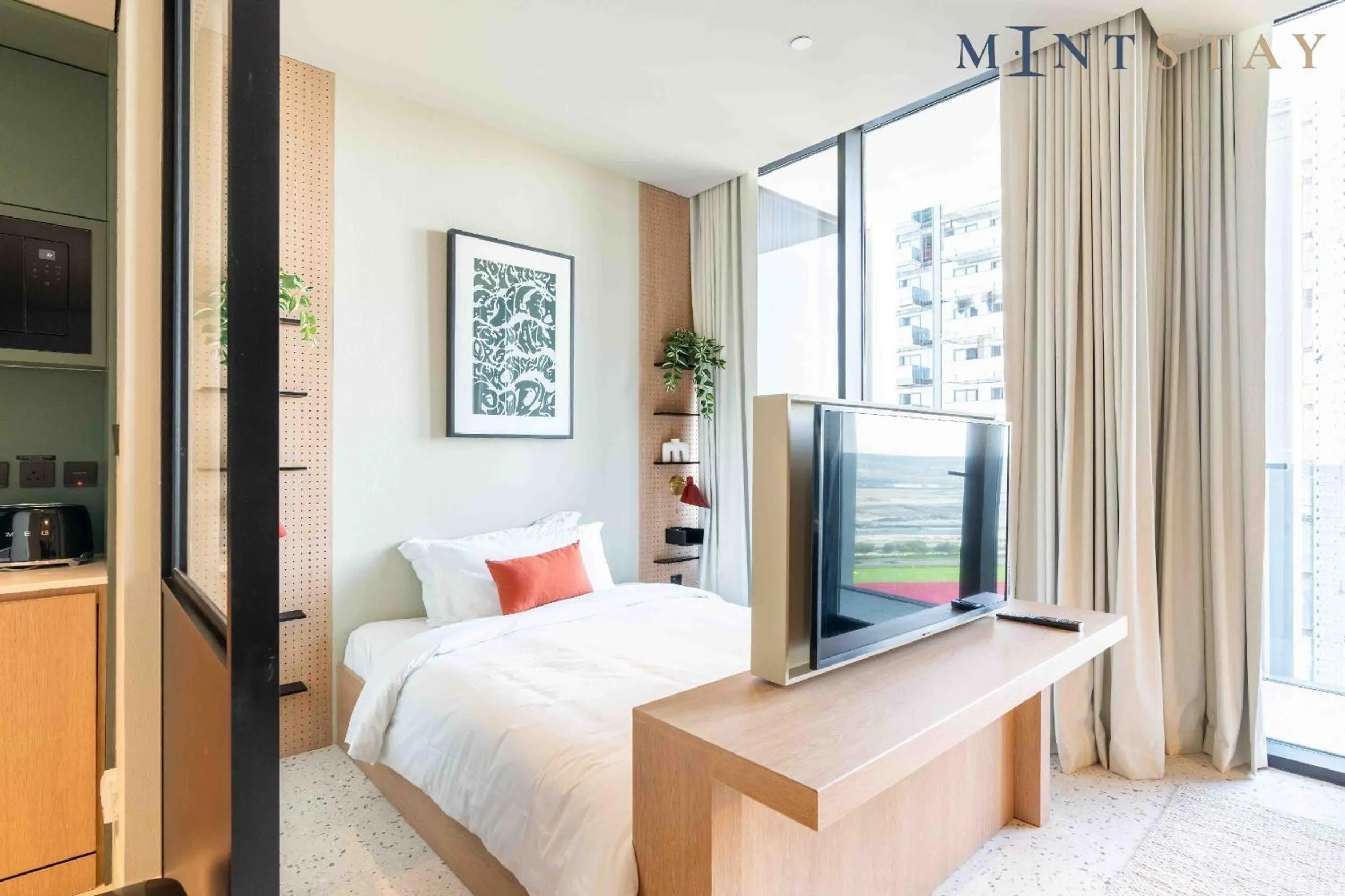 Bed in Upside Living, Business Bay Dubai - Mint Stay