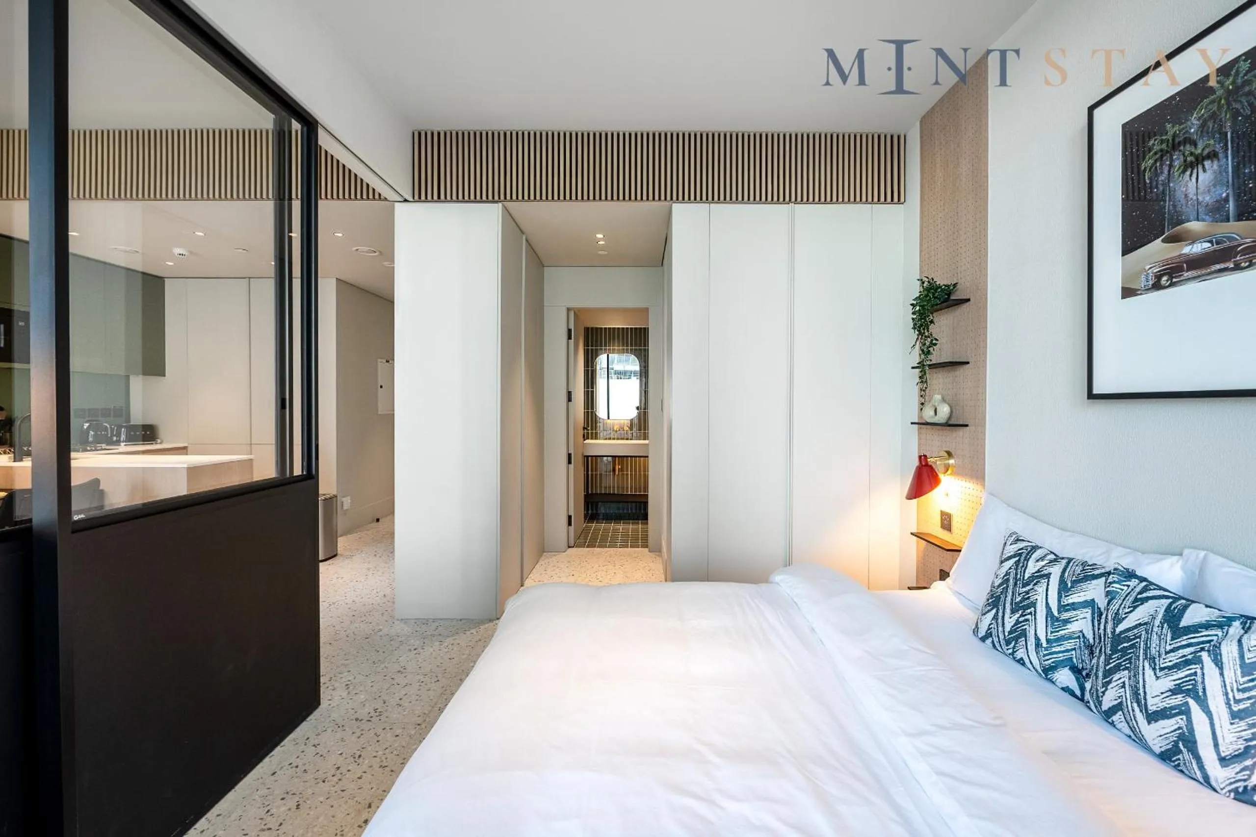 Bed in Upside Living, Business Bay Dubai - Mint Stay
